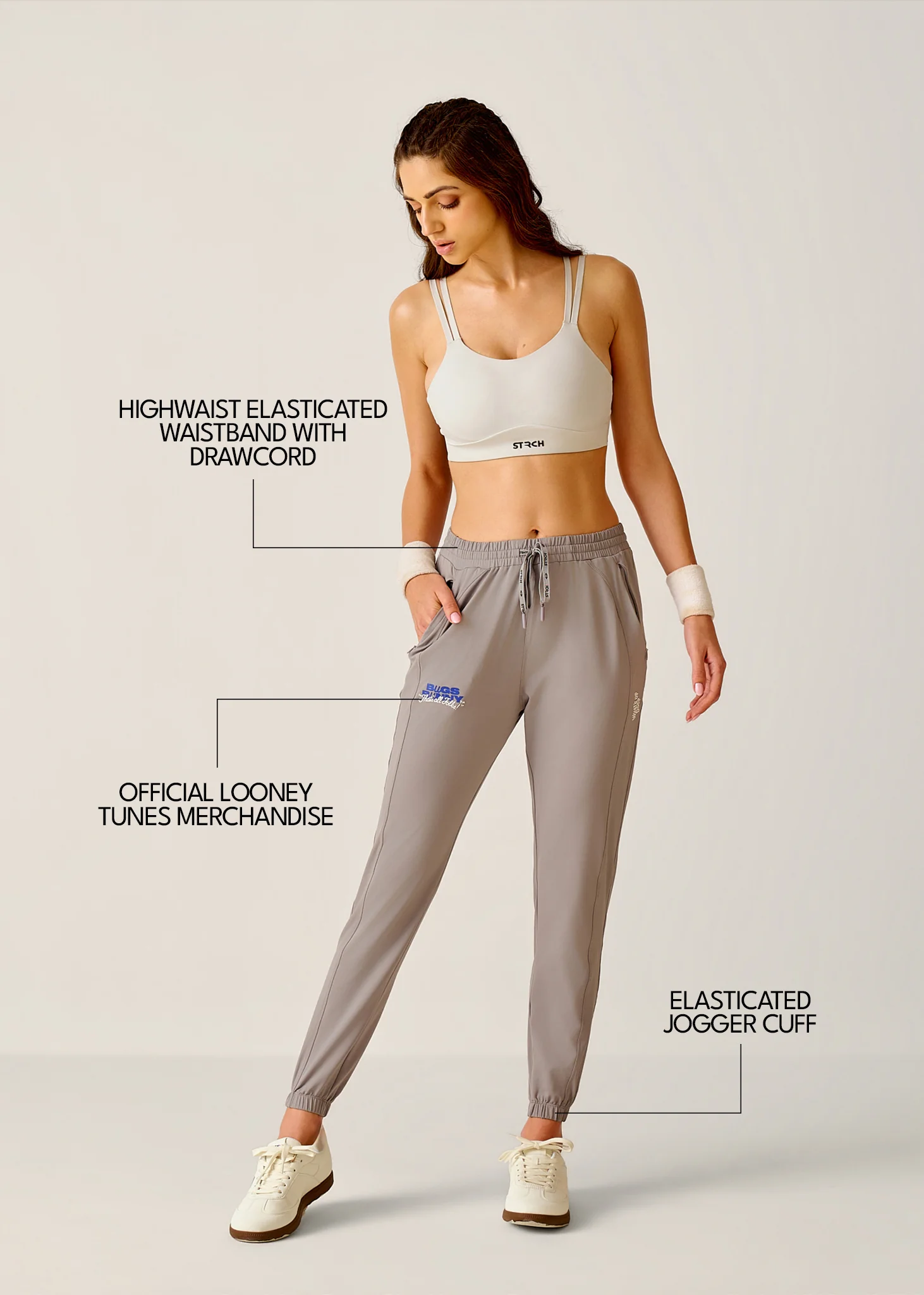 Bugs Bunny High waisted Joggers - Grey - Image 3