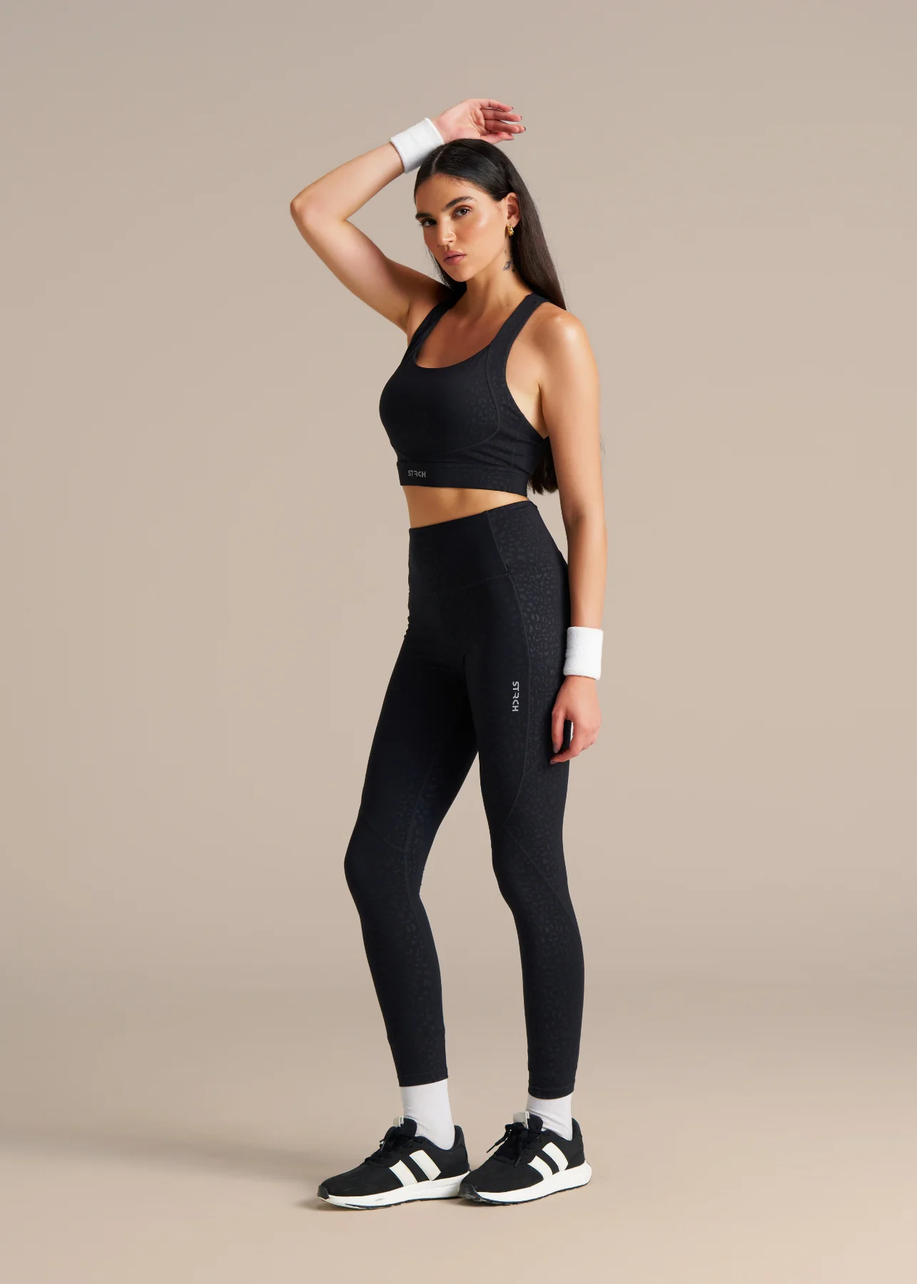 Leopard Embossed Sports Bra - Black - Image 3