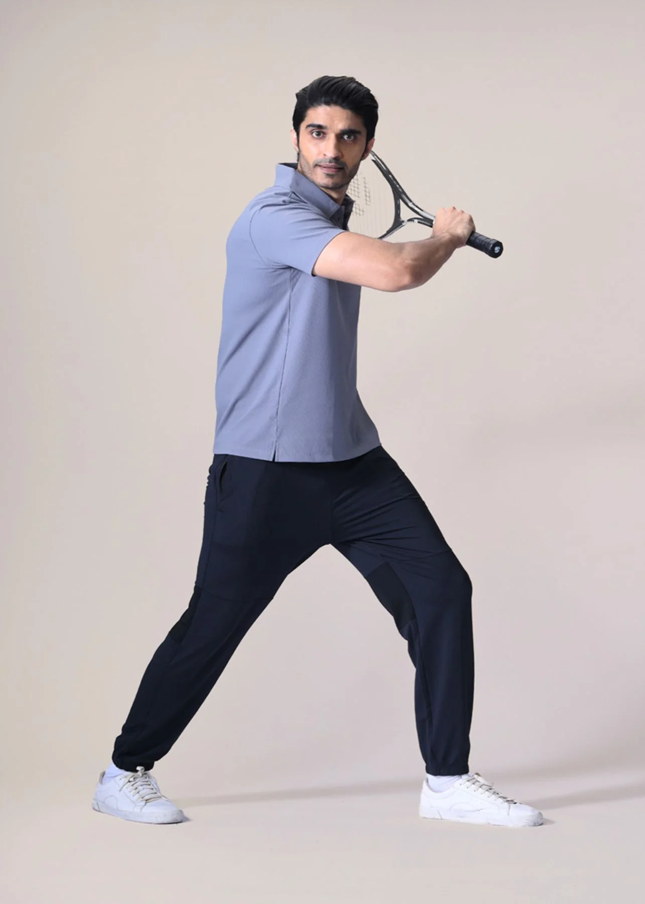 Men Active Polo Tshirt - Grey - Image 2