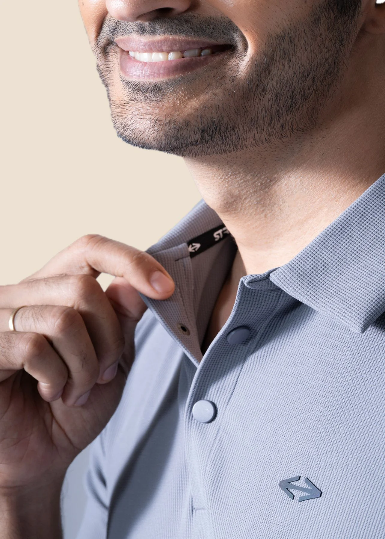 Men Active Polo Tshirt - Grey - Image 7