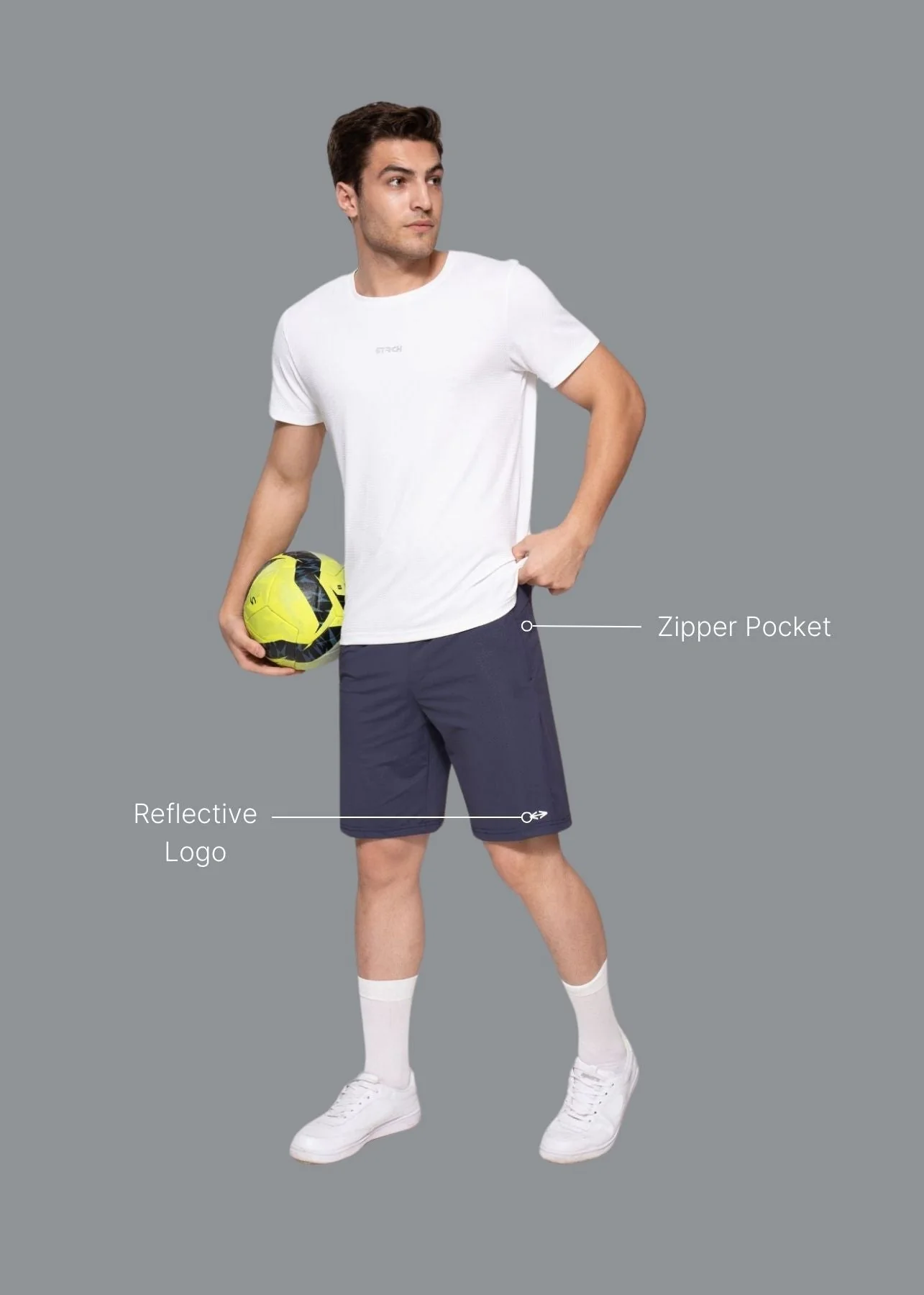 Men Active Workout Shorts Navy Blue - Image 2