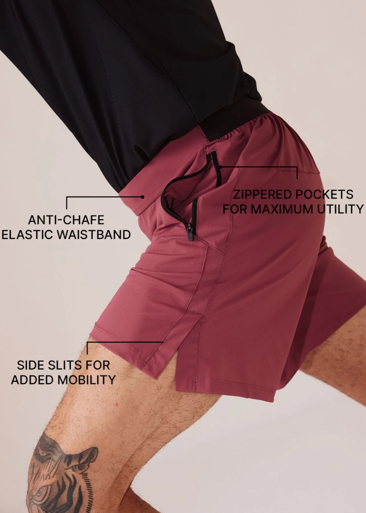 All-Day Workout Shorts - Mulberry - Image 3