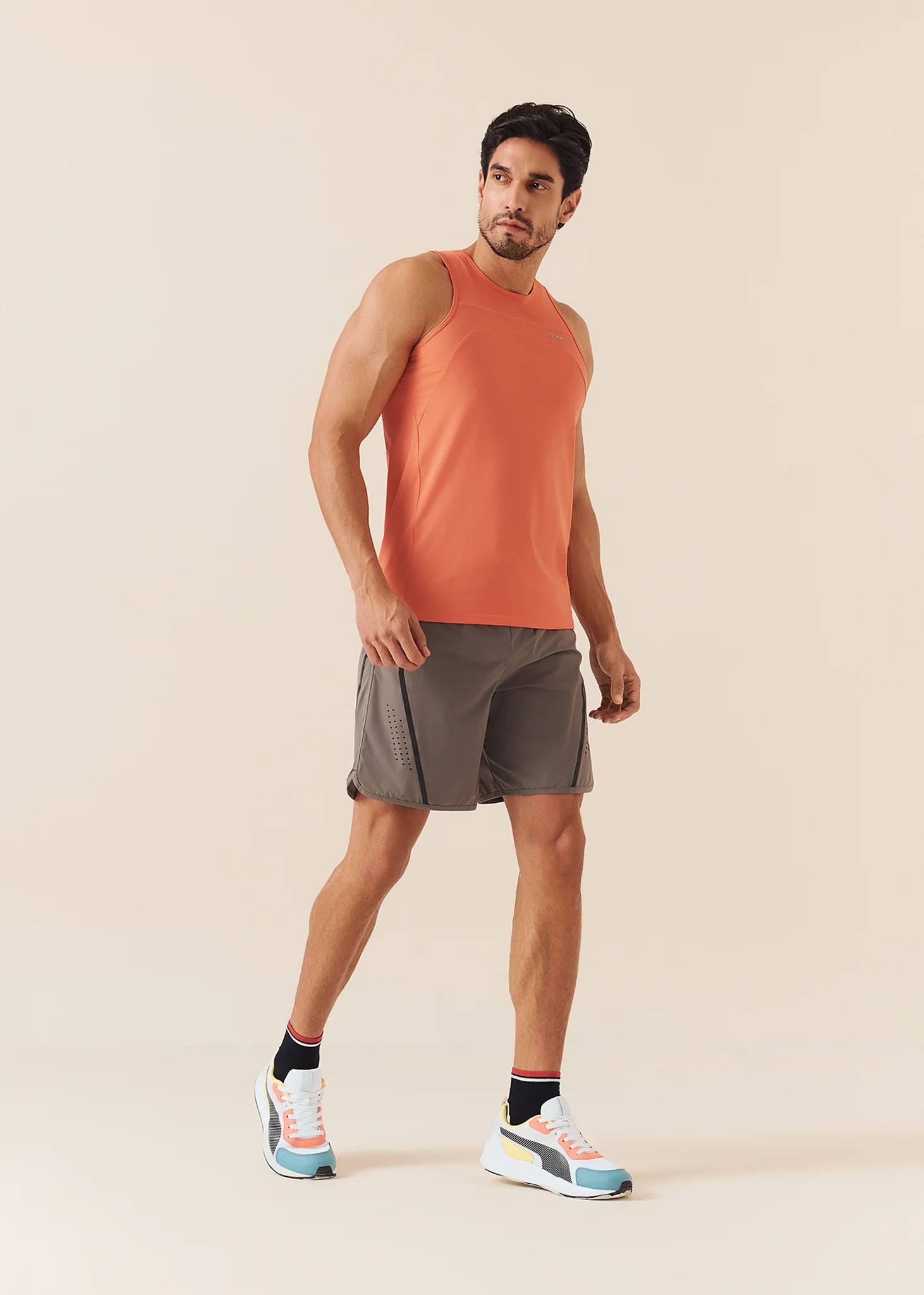 Men Breathable Active Shorts - Dusty Olive - Image 4
