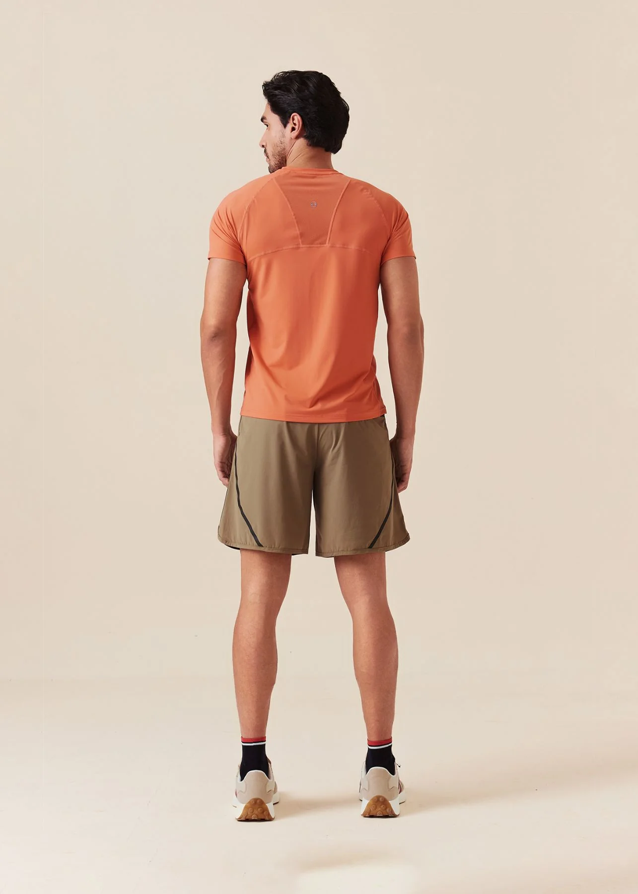 Men Breathable Active Shorts - Khaki - Image 5