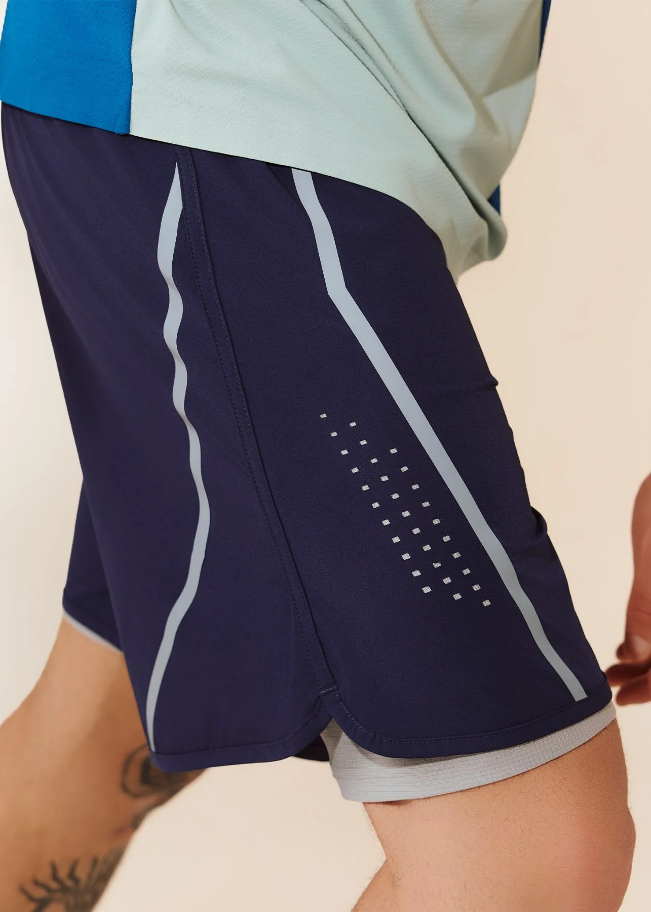 Men Breathable Active Shorts - Midnight Blue - Image 2