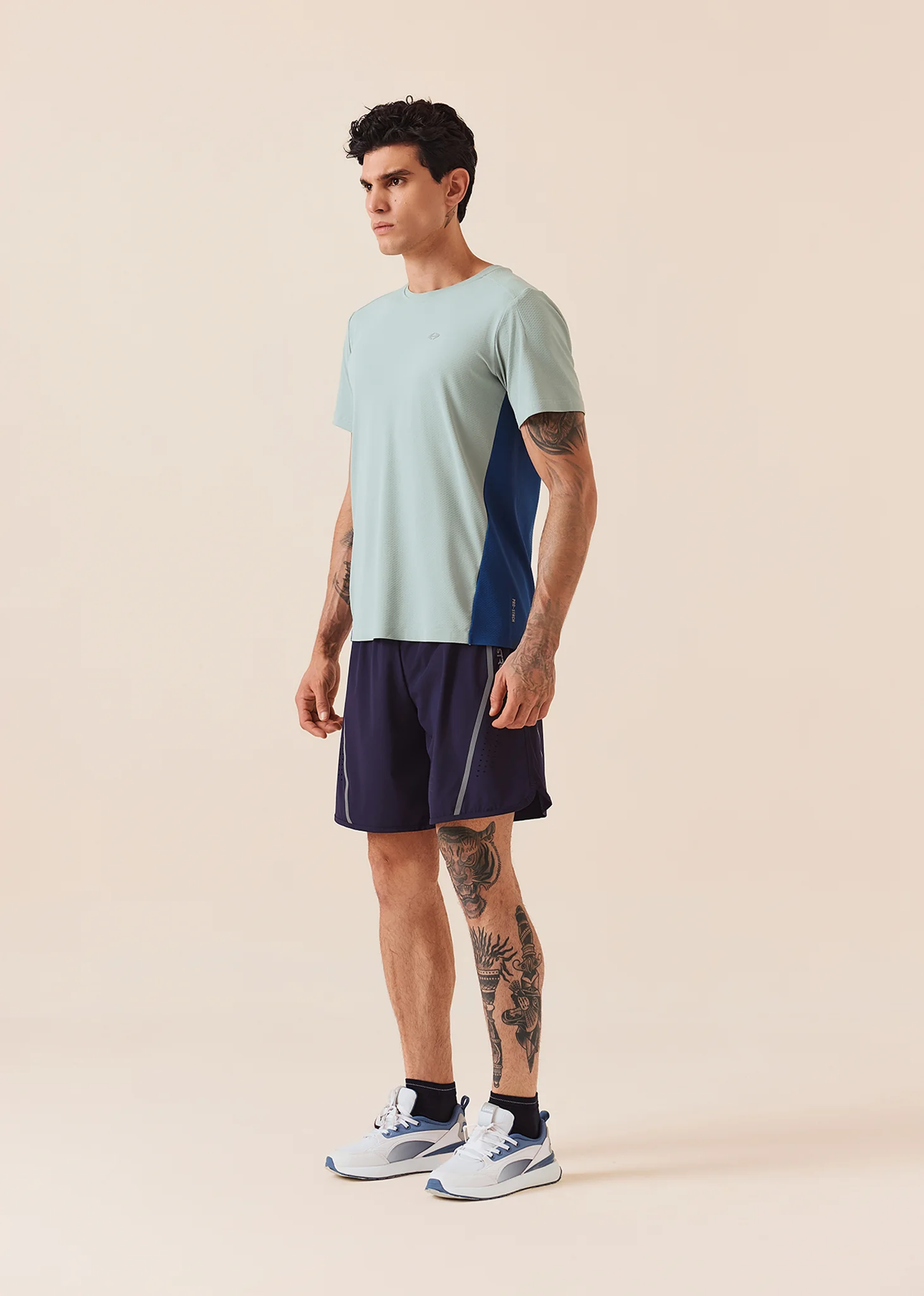 Men Breathable Active Shorts - Midnight Blue - Image 5
