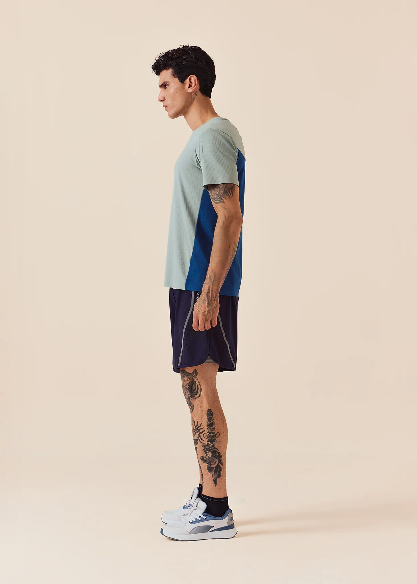 Men Breathable Active Shorts - Midnight Blue - Image 6