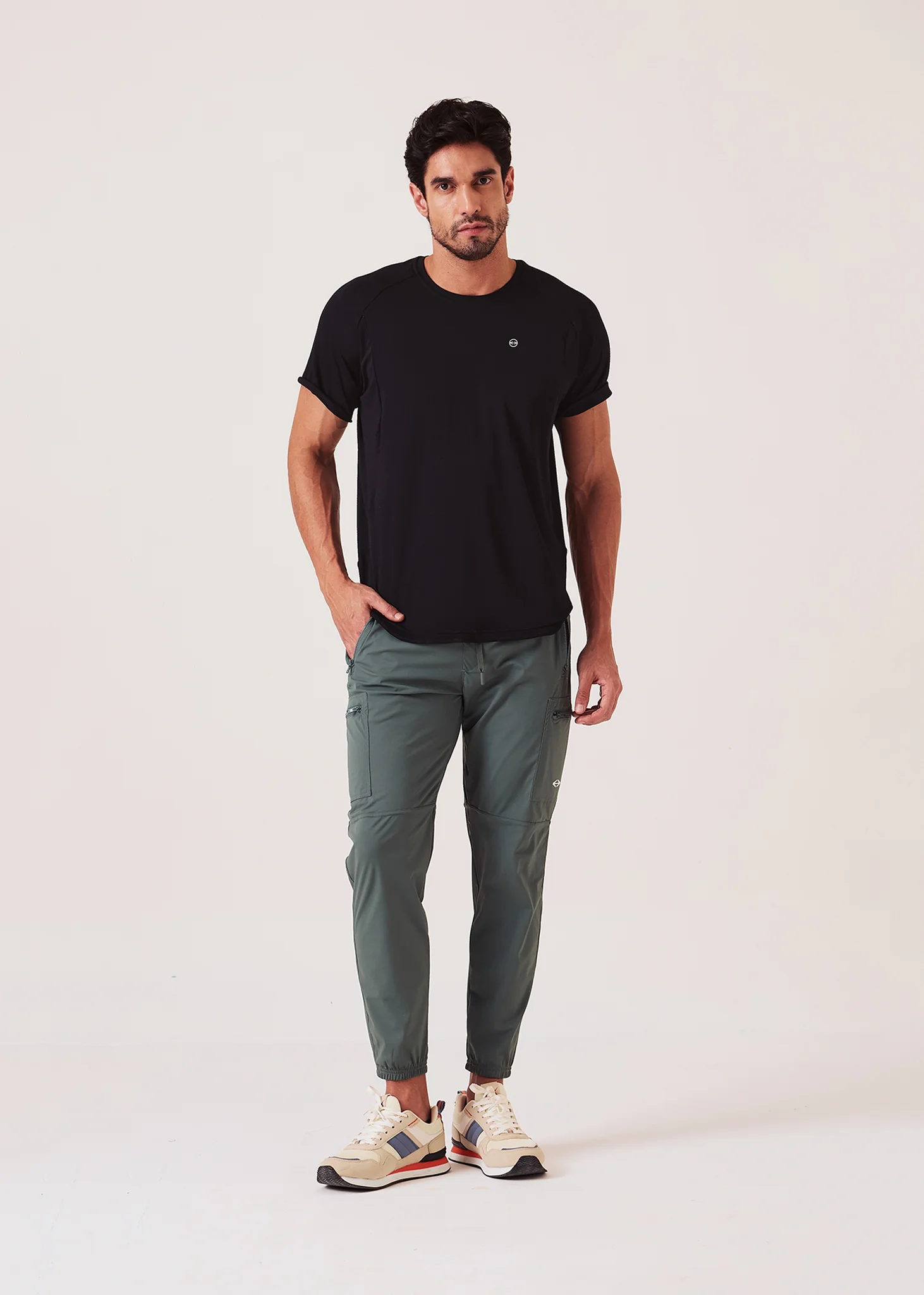 Men Cargo Gym Joggers - Green - Image 2