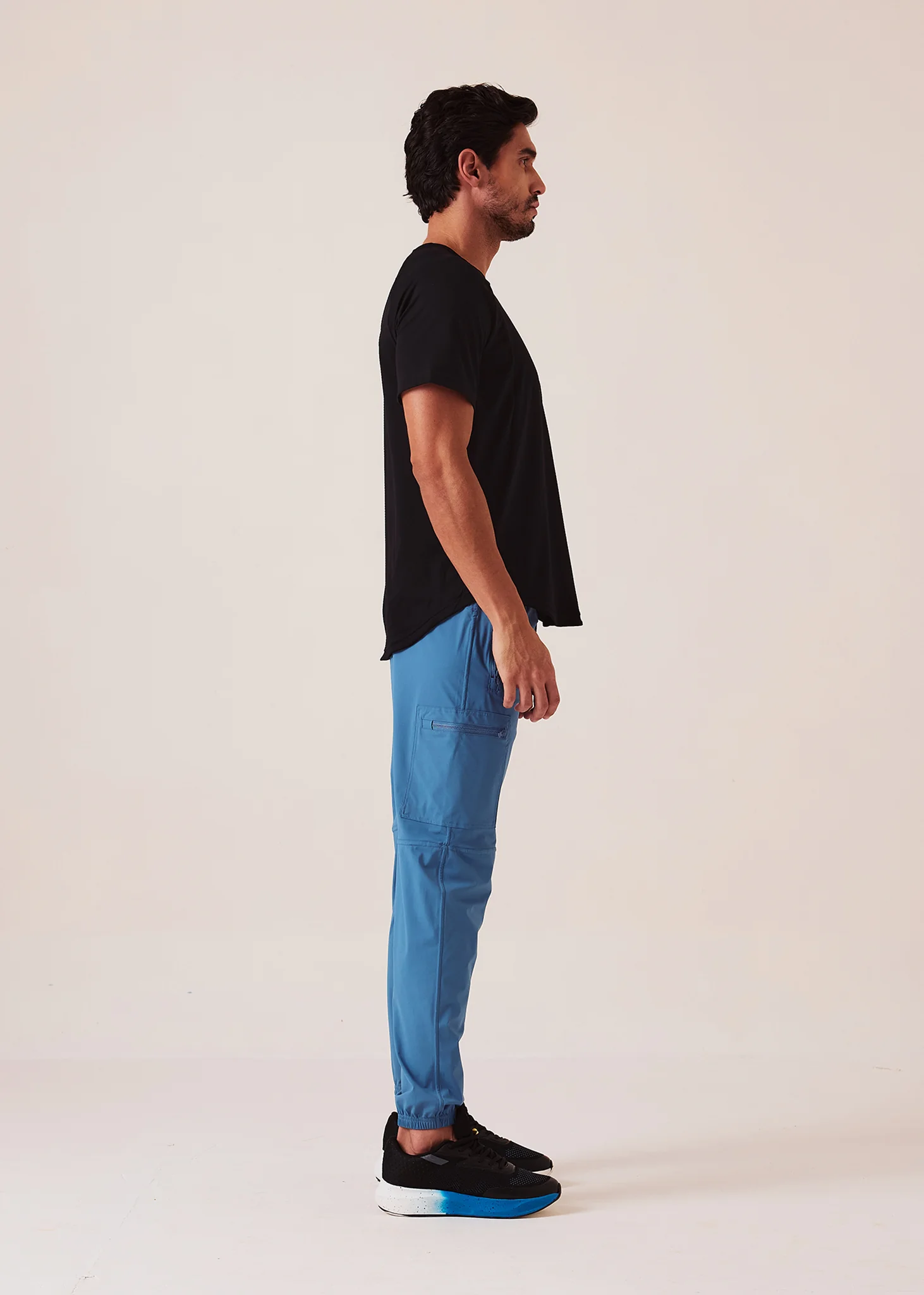 Men Cargo Gym Joggers - Ice Blue - Image 4
