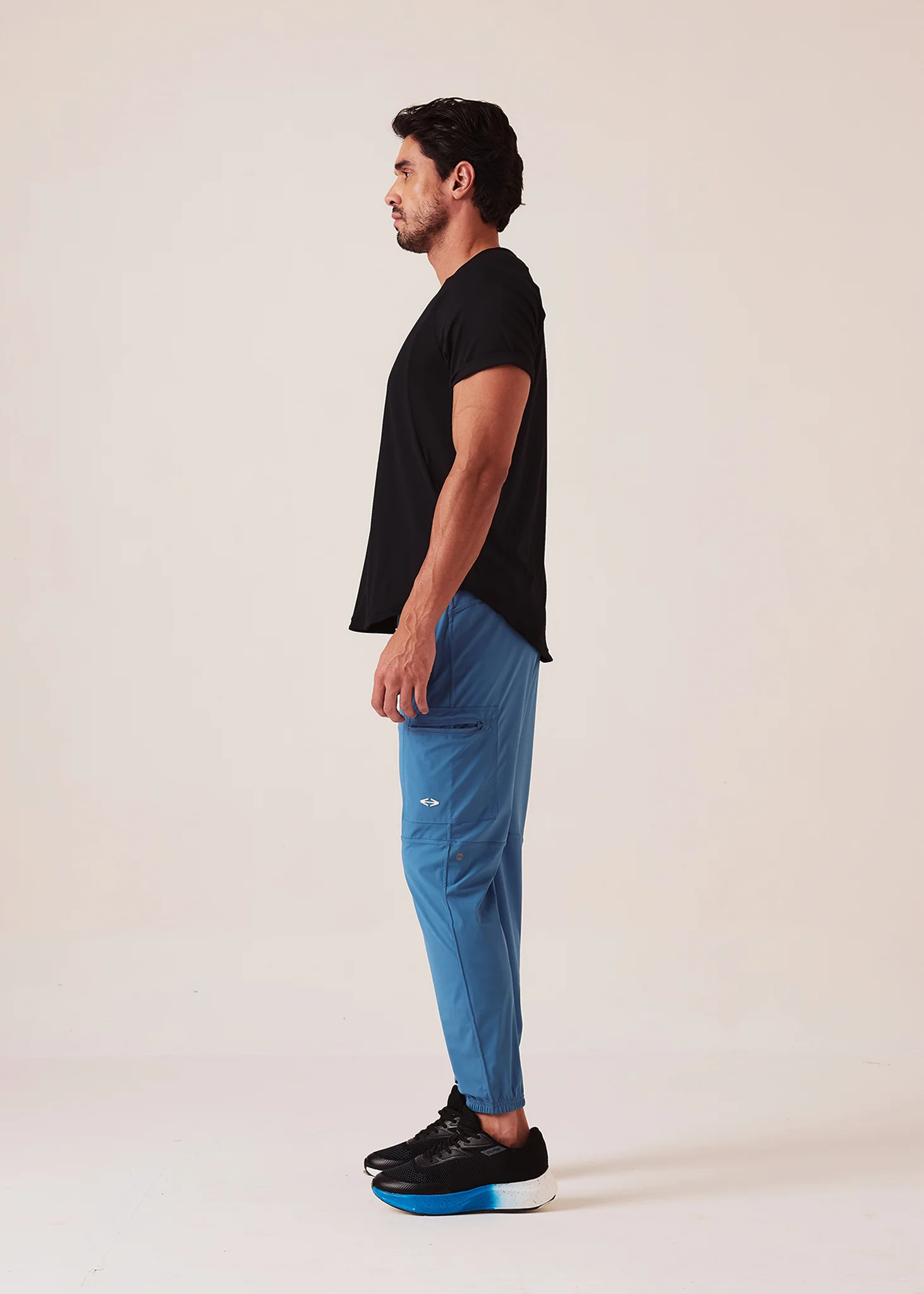 Men Cargo Gym Joggers - Ice Blue - Image 5
