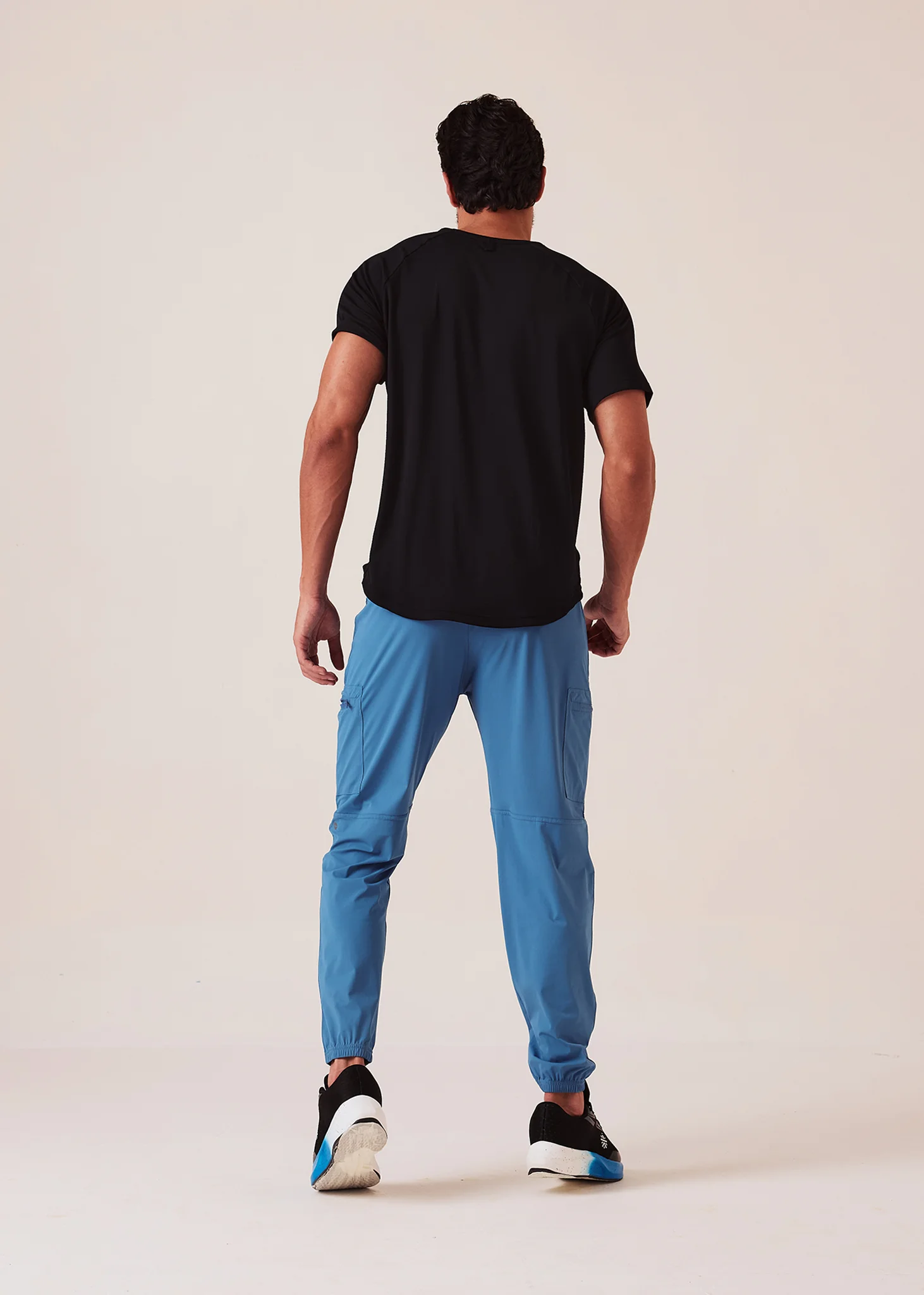 Men Cargo Gym Joggers - Ice Blue - Image 6