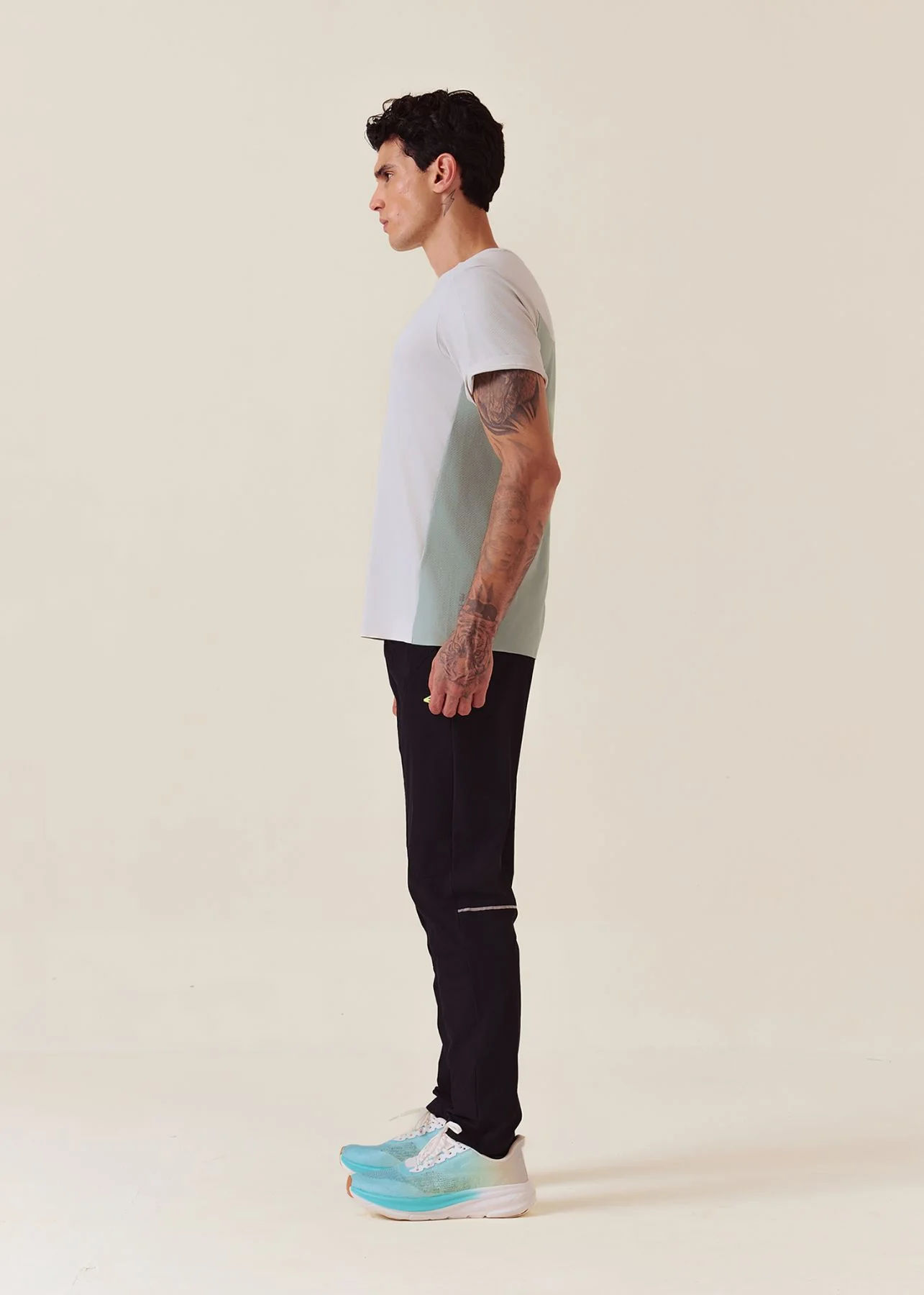 Men Color Block Gym T-Shirt - Silver Grey - Image 4