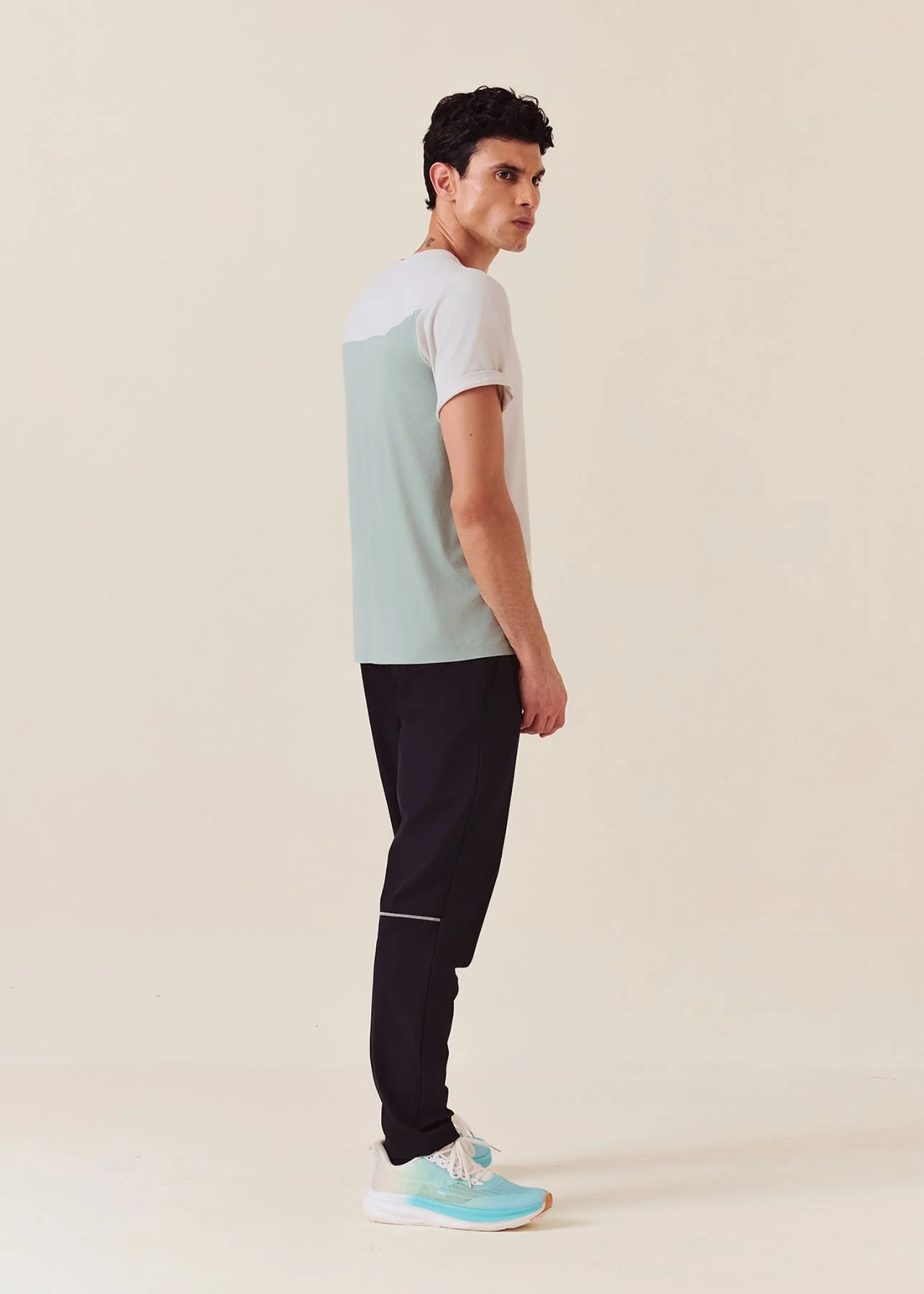 Men Color Block Gym T-Shirt - Silver Grey - Image 5