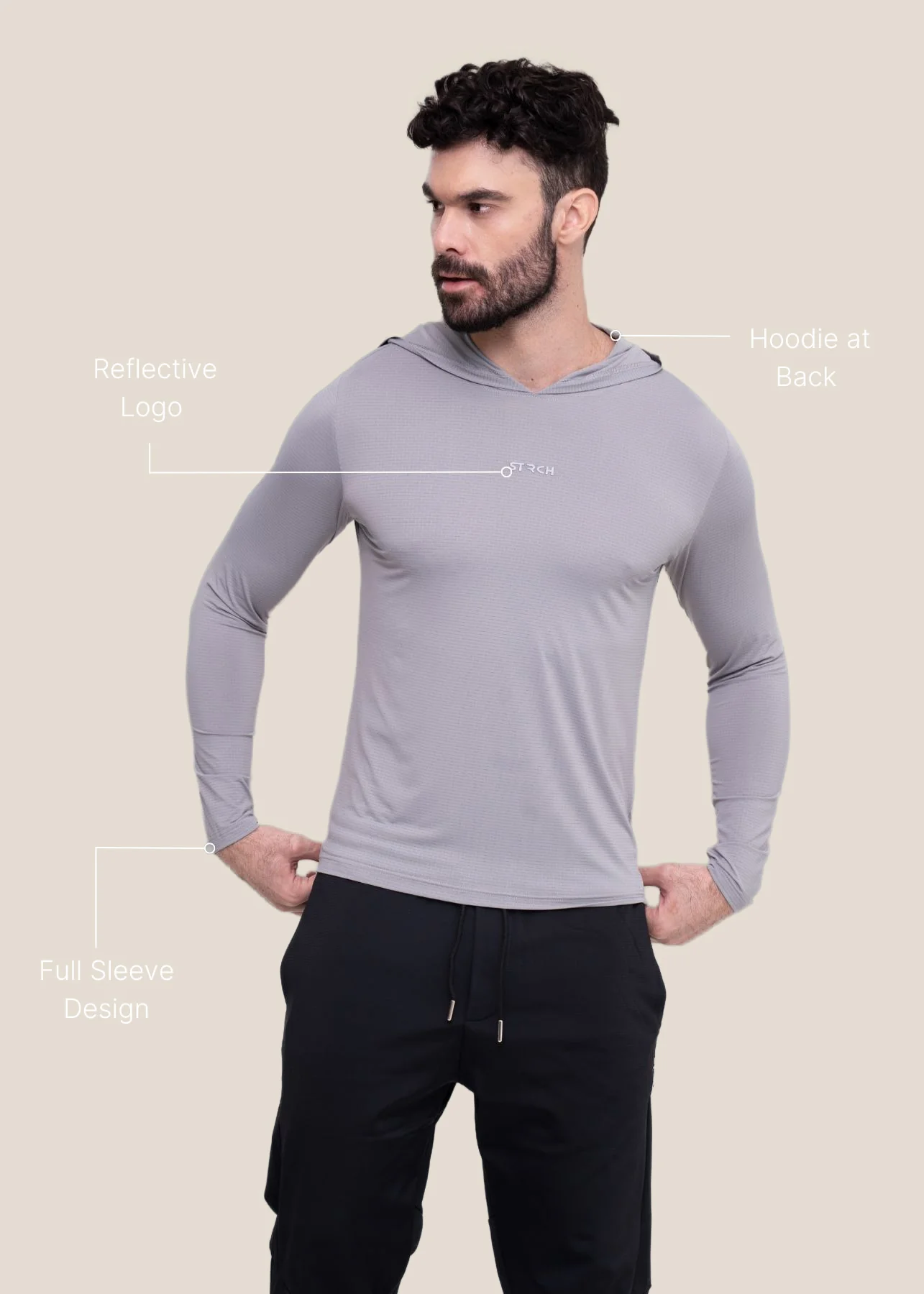 Men Comfort Hoodie - Grey - Image 3