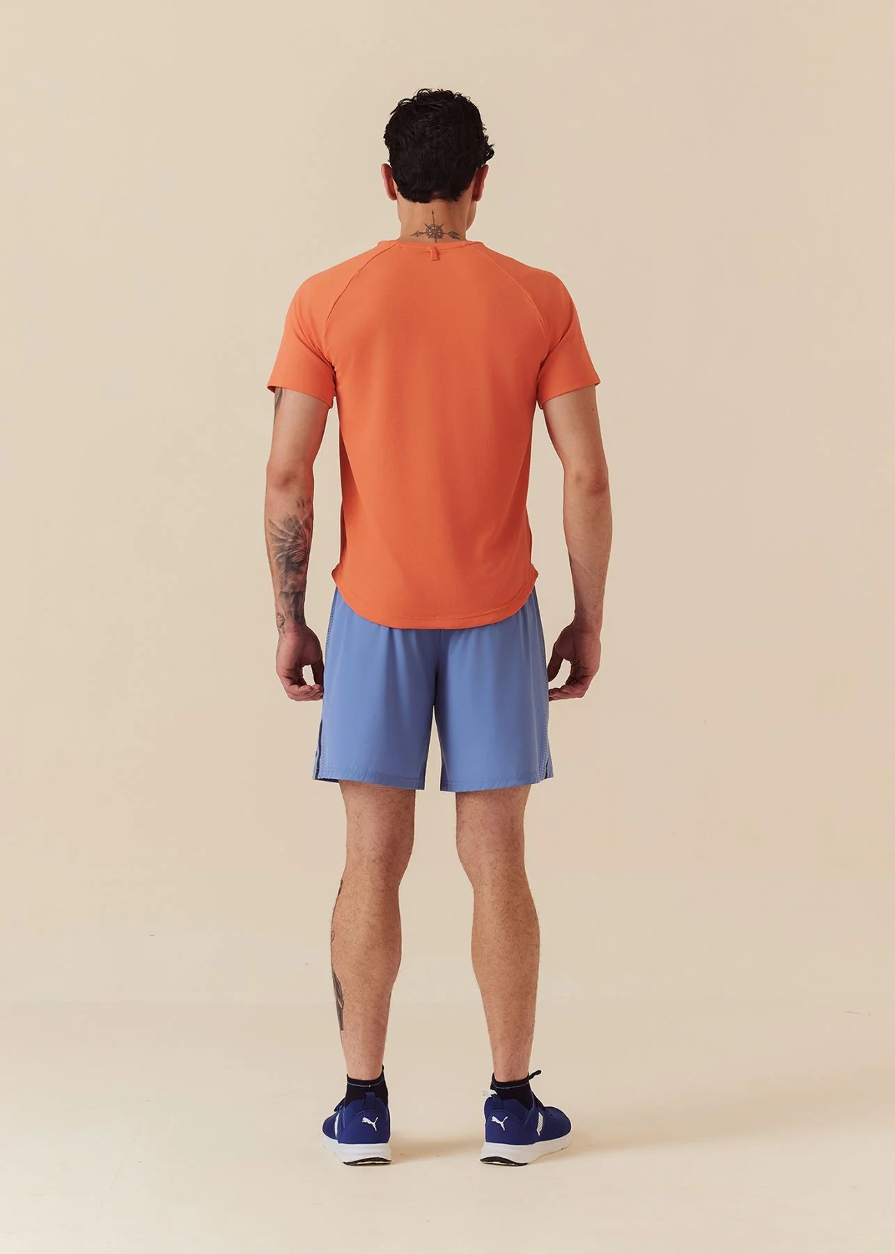 Men Dual Zip Pocket Shorts - Slate Blue - Image 5