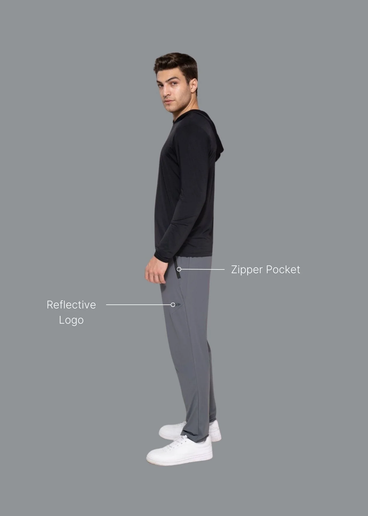 Men Flexi Track Pants Dark Grey - Image 2