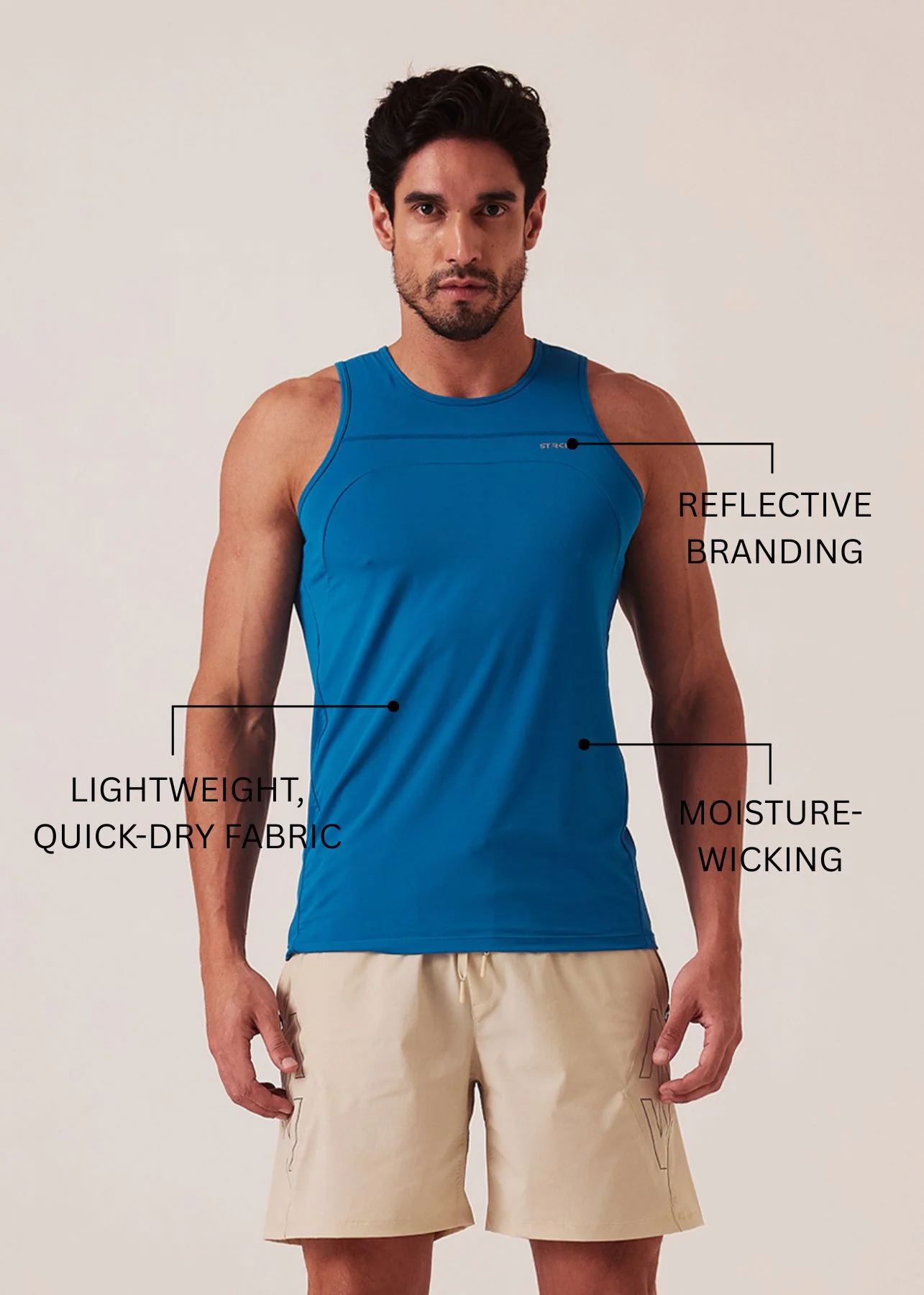 Men Gym Tank Top - Teal - Image 3