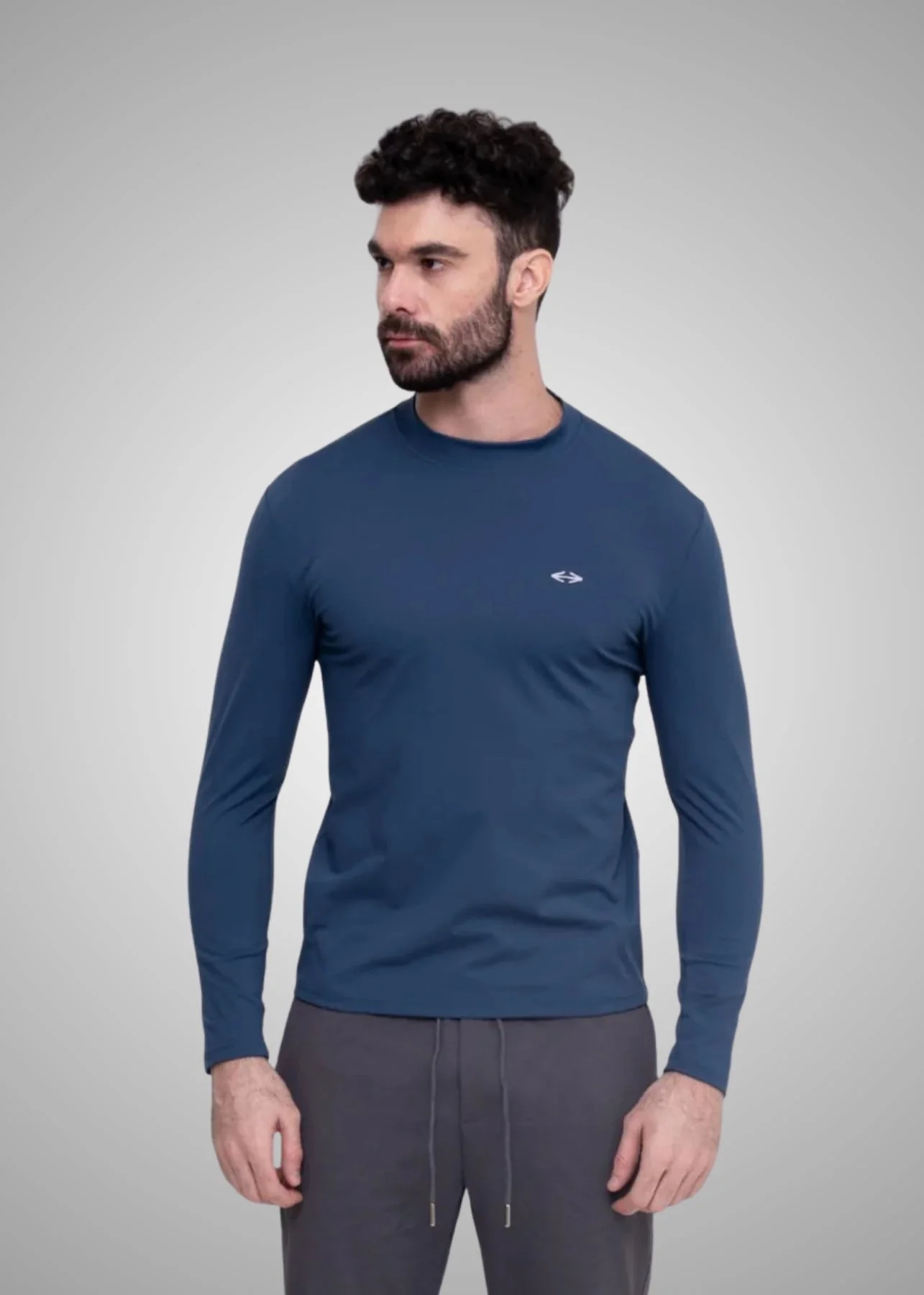 Men Gym Tshirt With Stand Collar Blue Wing Teal
