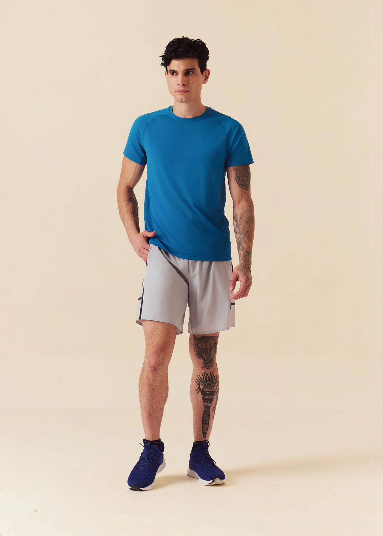 Men Mesh Gym T-Shirt - Marine Teal - Image 2