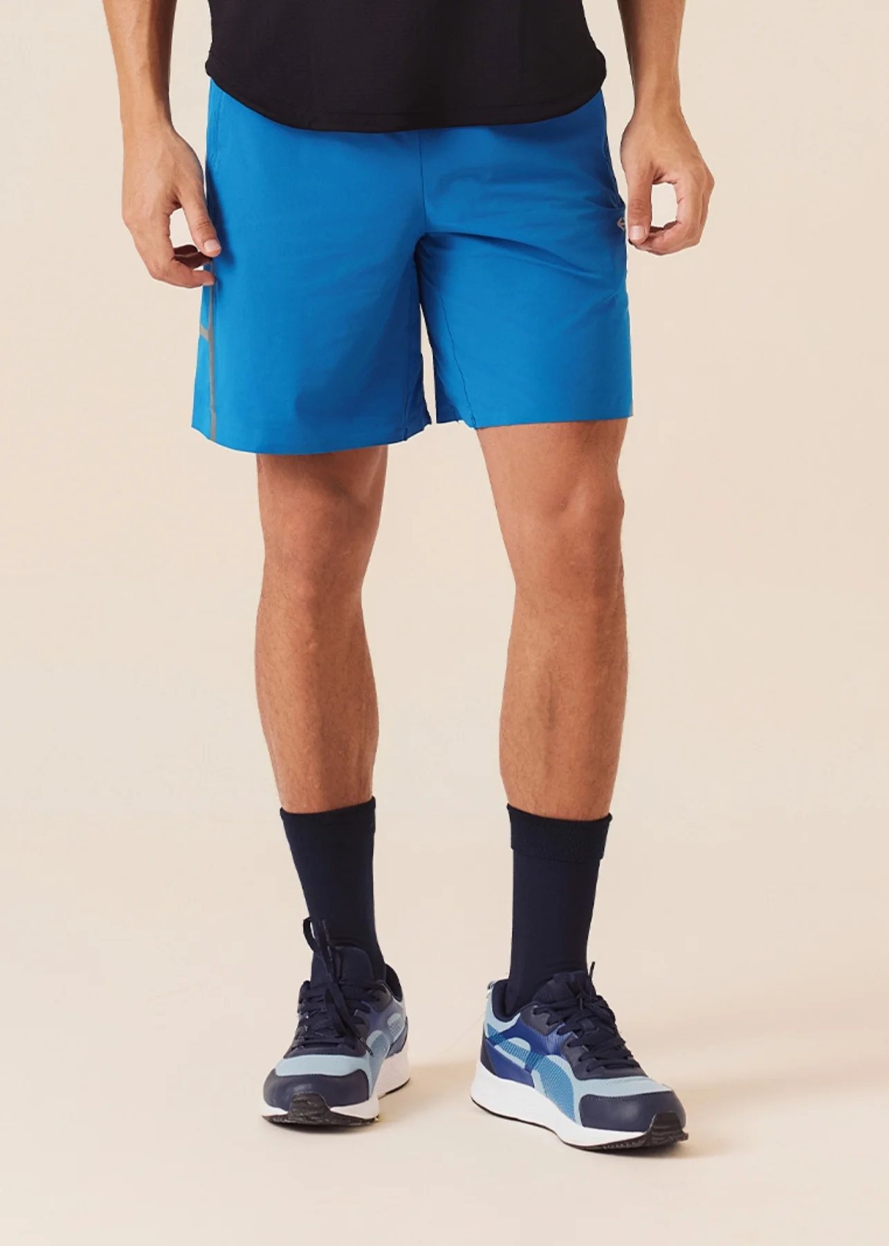 Men Multi-Pocket Gym Shorts - Royal Blue