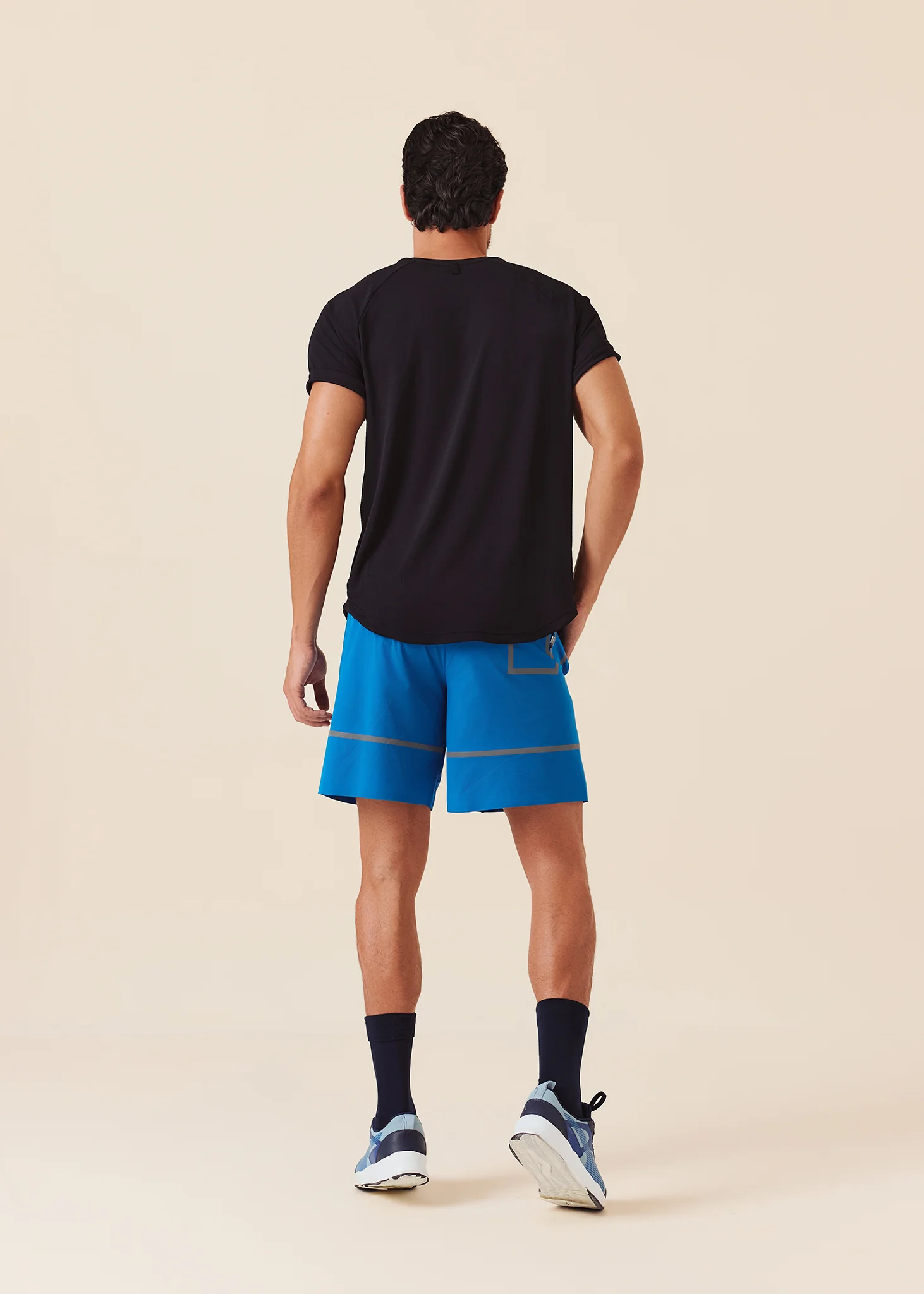 Men Multi-Pocket Gym Shorts - Royal Blue - Image 5