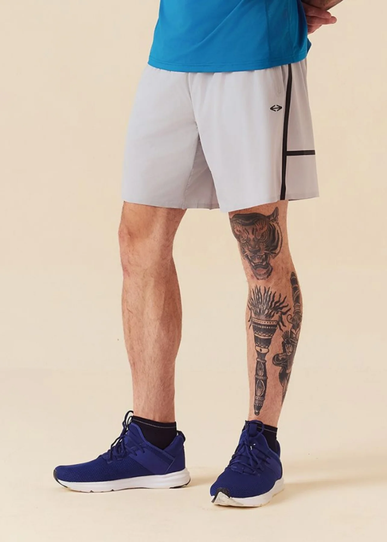 Men Multi-Pocket Gym Shorts - Ultimate Grey