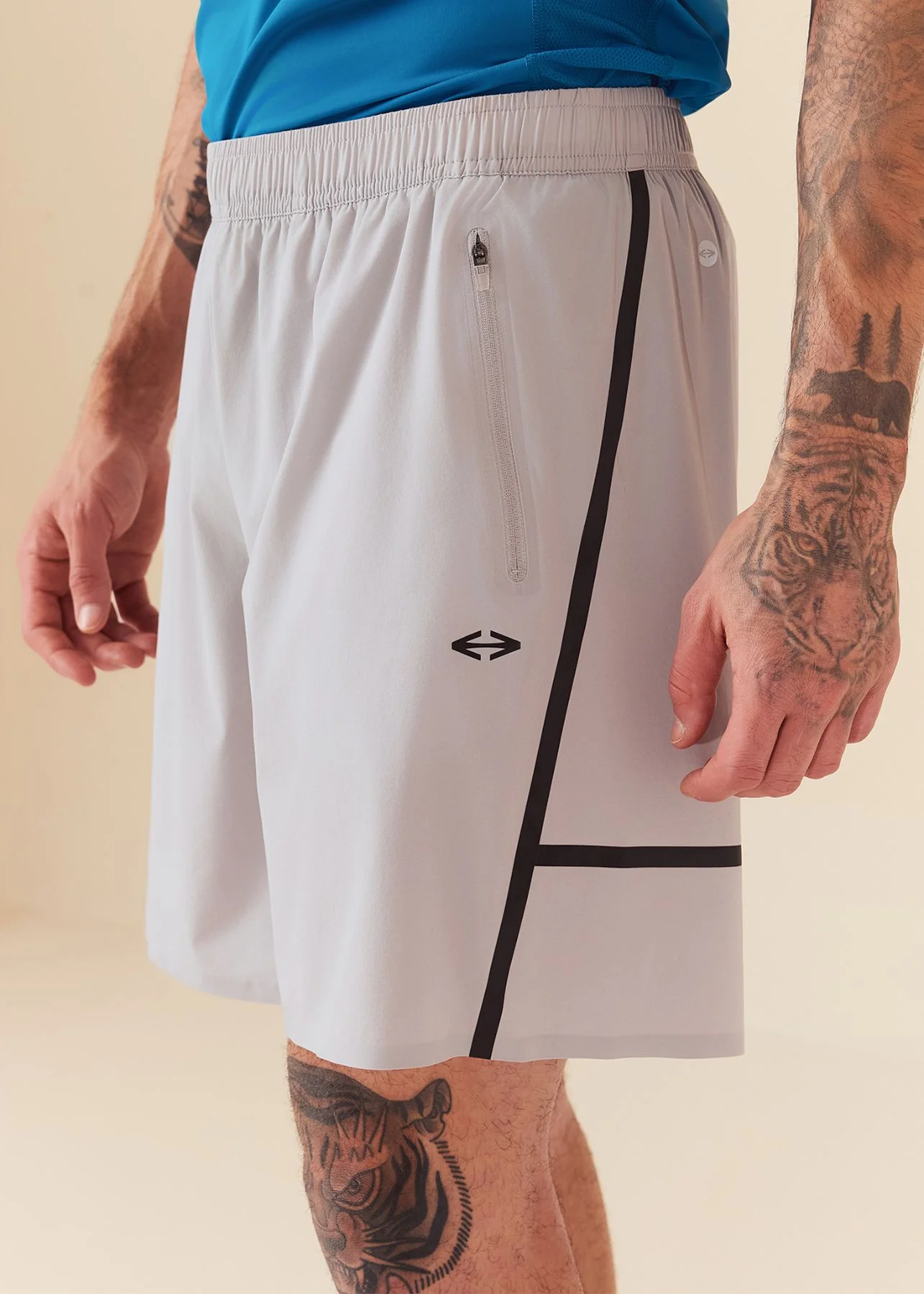 Men Multi-Pocket Gym Shorts - Ultimate Grey - Image 7