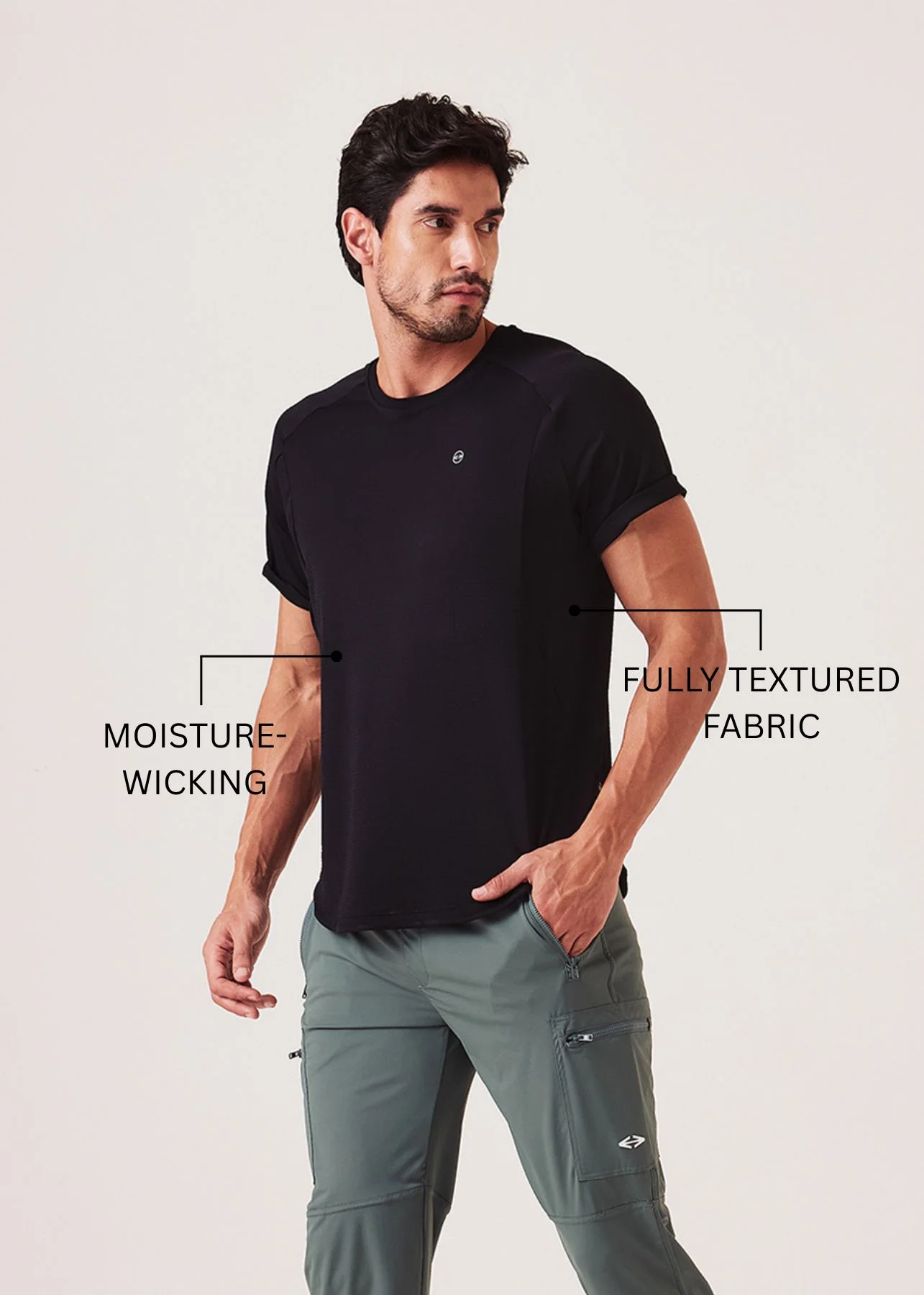 Men Performance Fit T-Shirt - Jet Black - Image 3