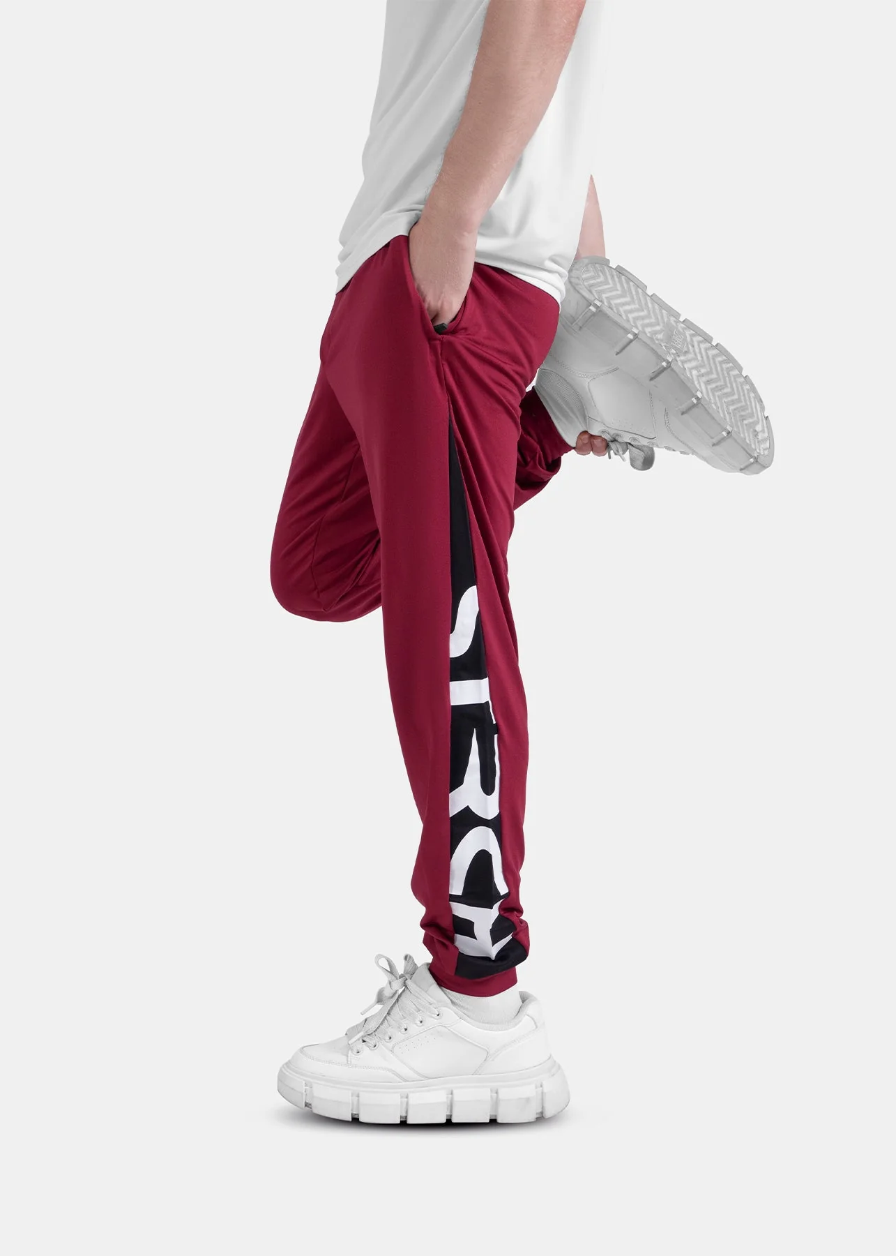 Men Performance Joggers Maroon - Image 4