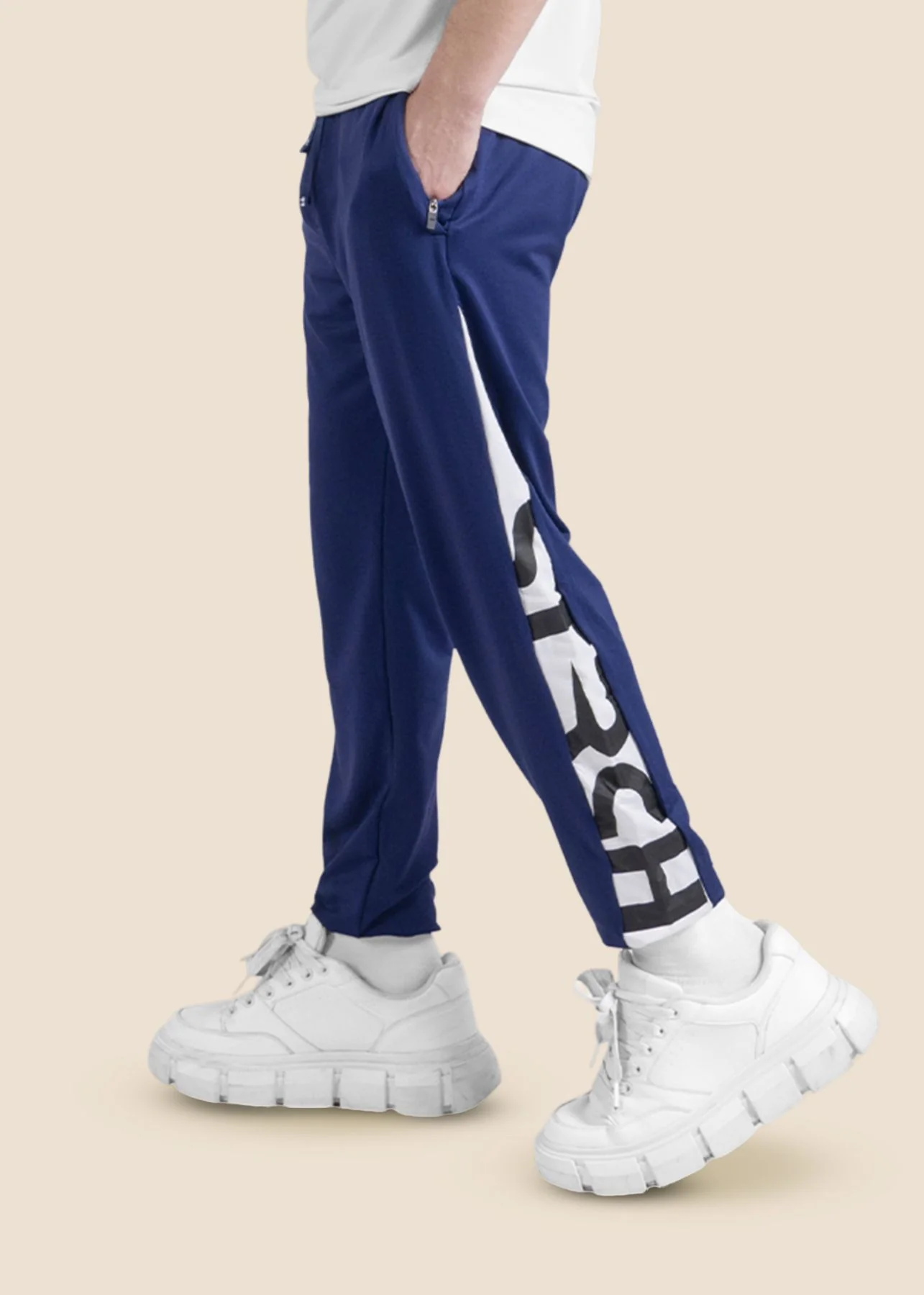 Men Performance Joggers - Navy Blue - Image 2