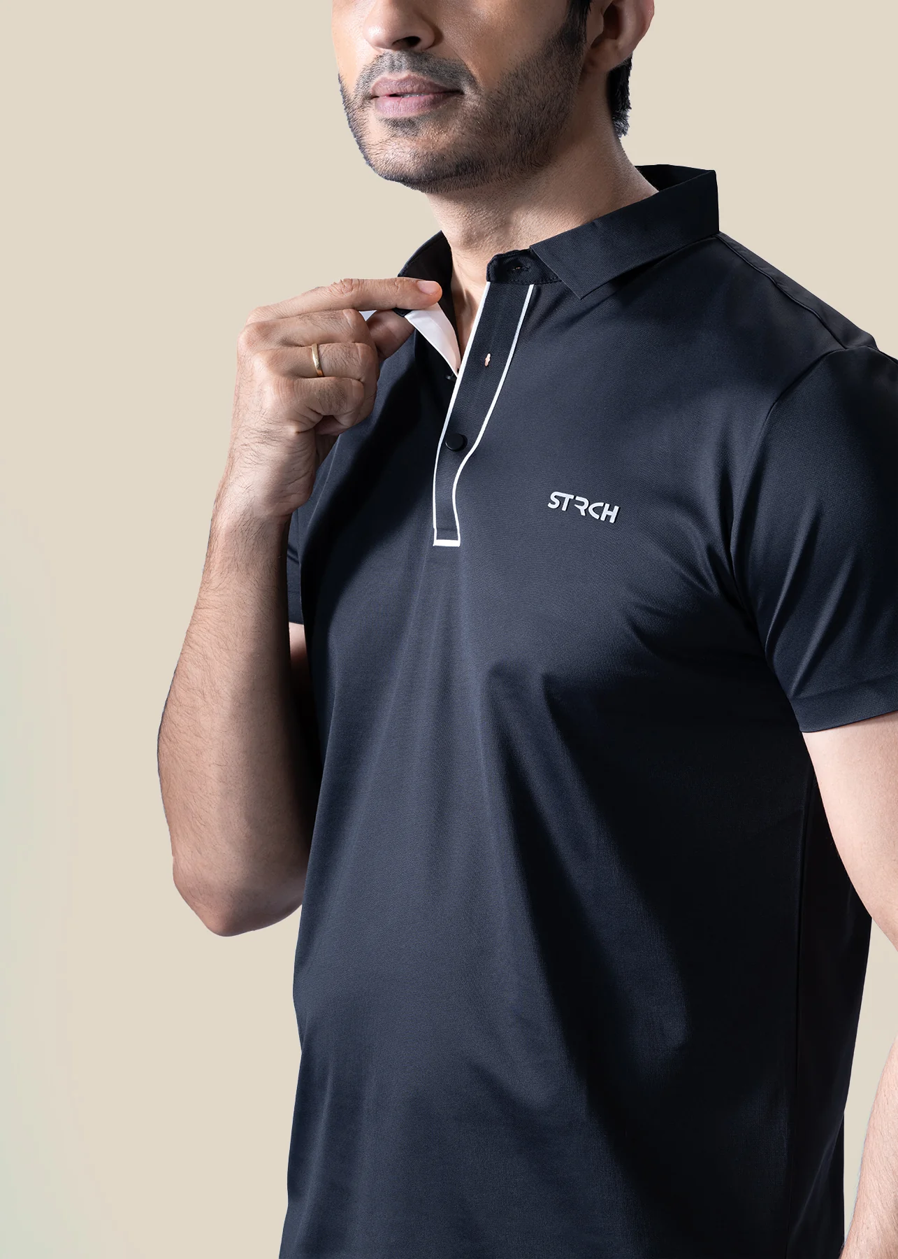 Men Premium Polo - Black - Image 4