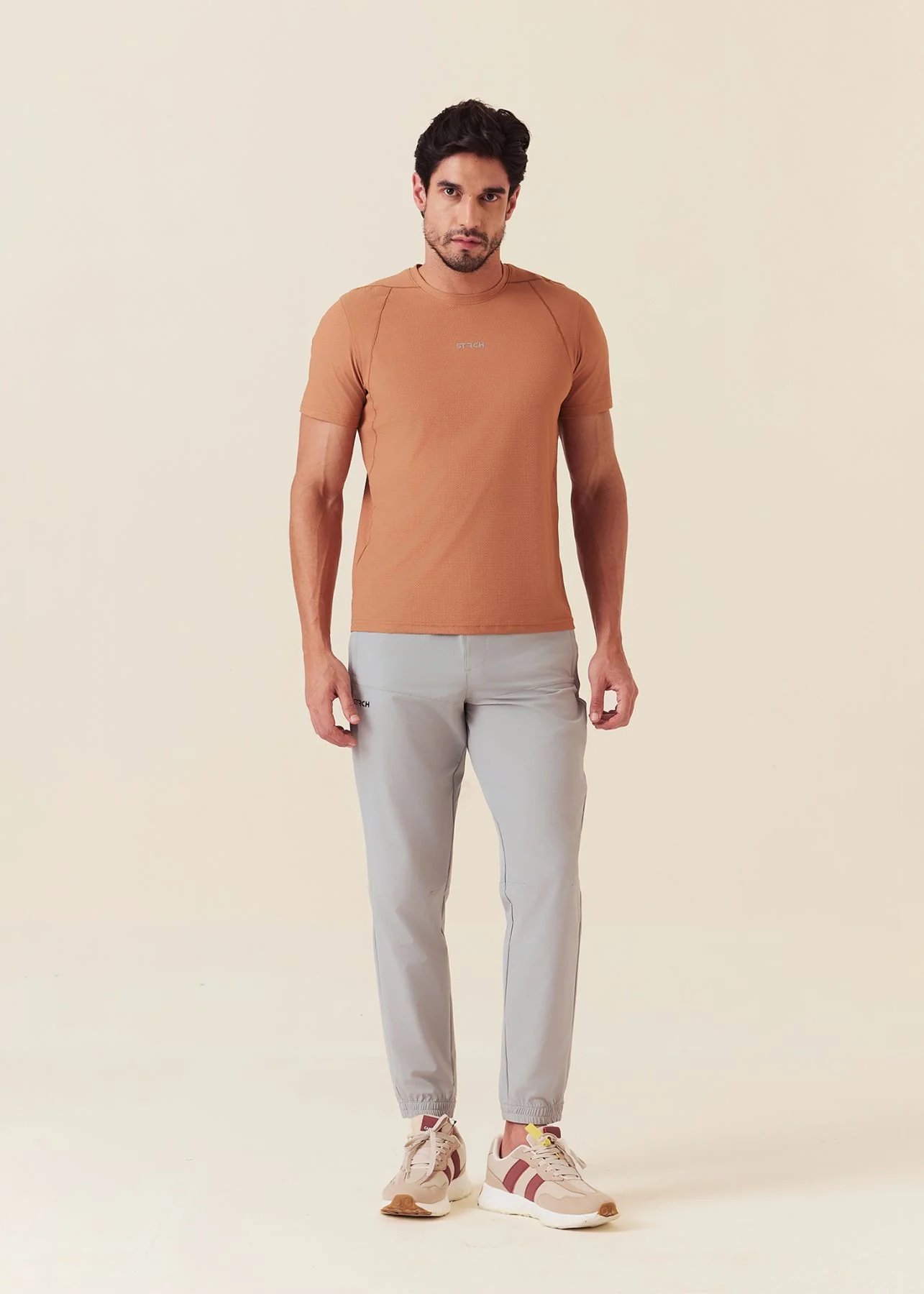 Men Pro Fit Gym T-Shirt - Mocha Mousse - Image 2