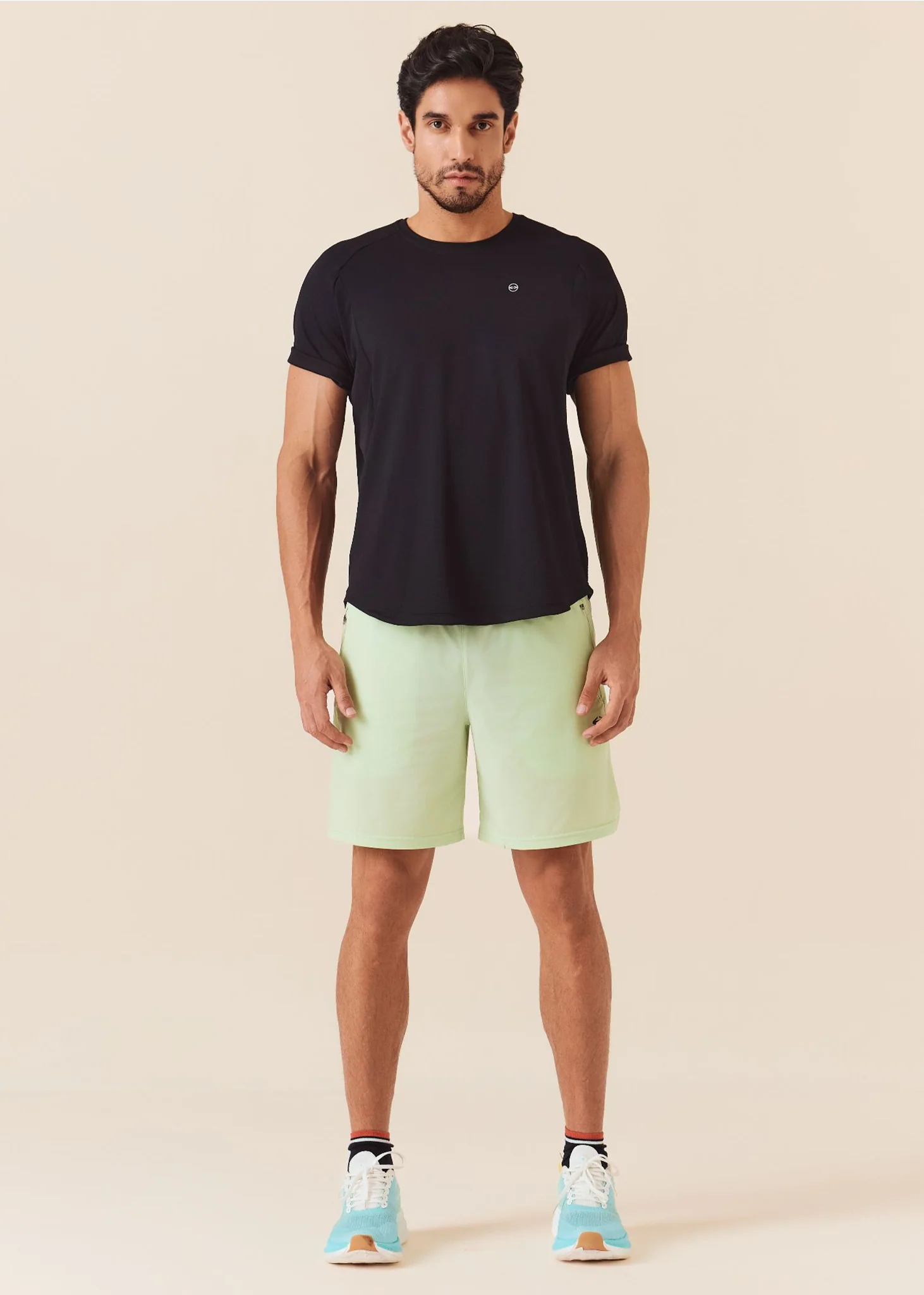 Men Quick-Dry Training Shorts - Soft Lime - Image 2