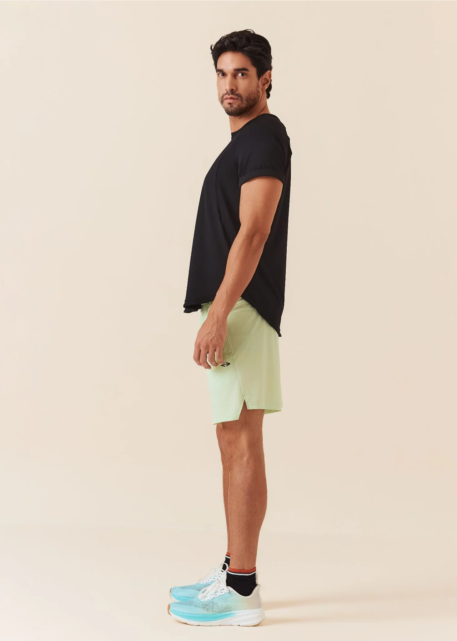 Men Quick-Dry Training Shorts - Soft Lime - Image 5