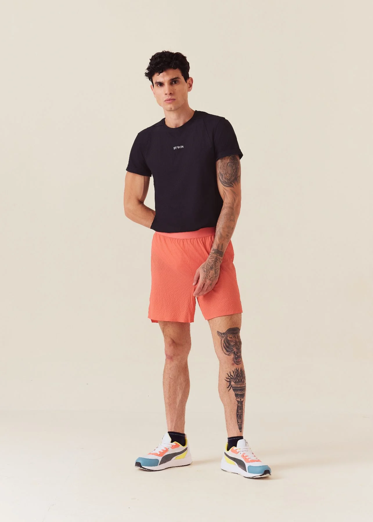 Men Quick Dry Workout Shorts - Coral - Image 2