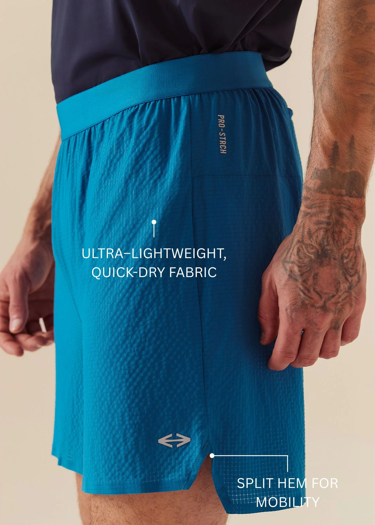 Men Quick Dry Workout Shorts - Marine Teal - Image 3