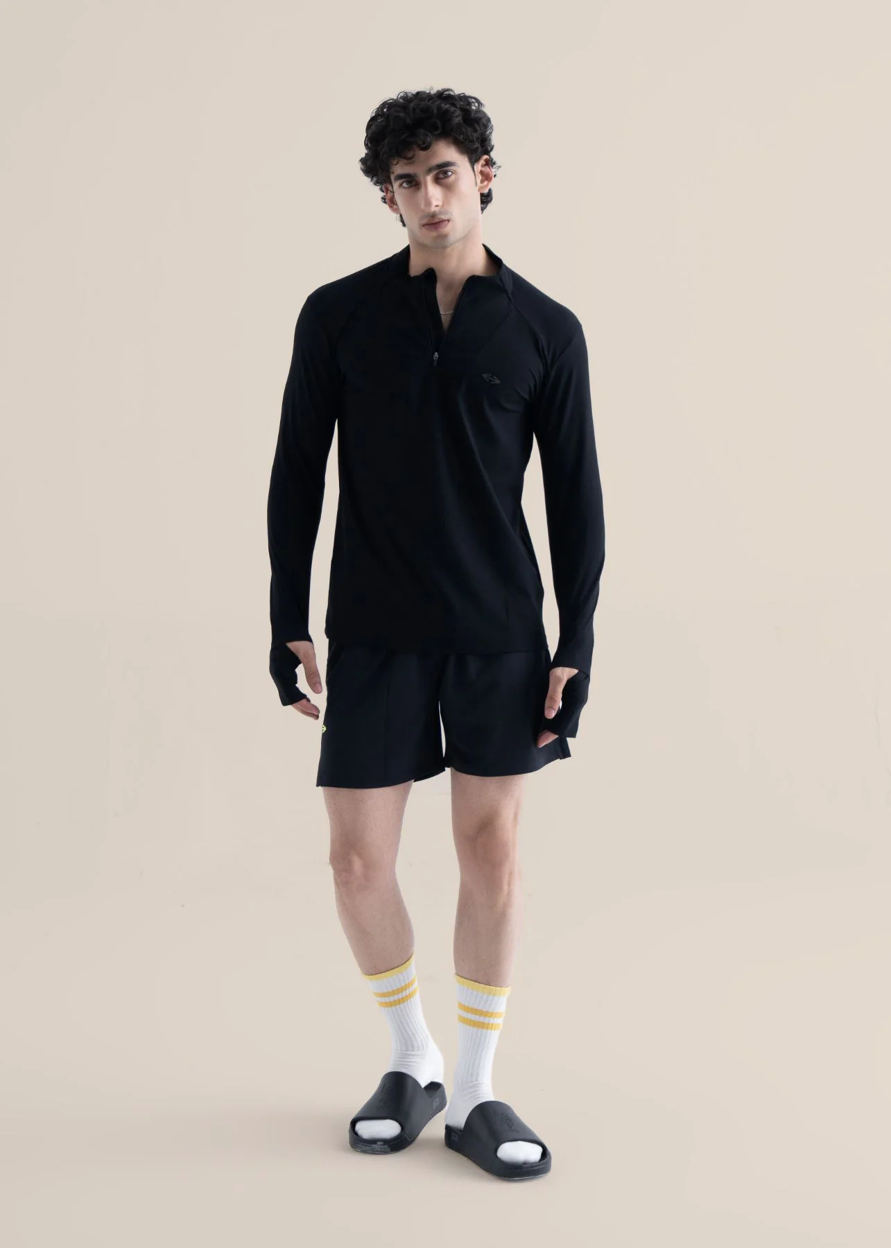 Men Quick Dry Workout Shorts - Black - Image 2