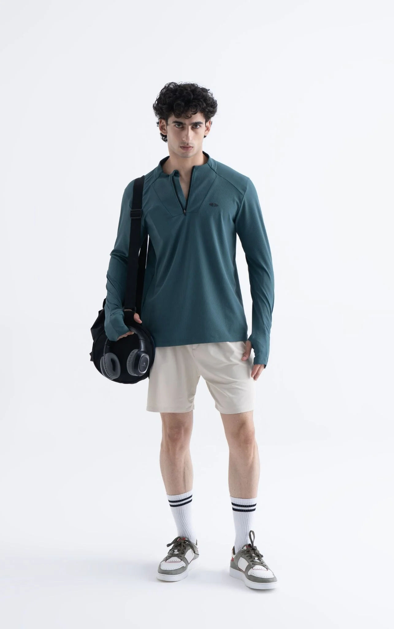Men Quick Dry Workout Shorts Oatmeal - Image 3