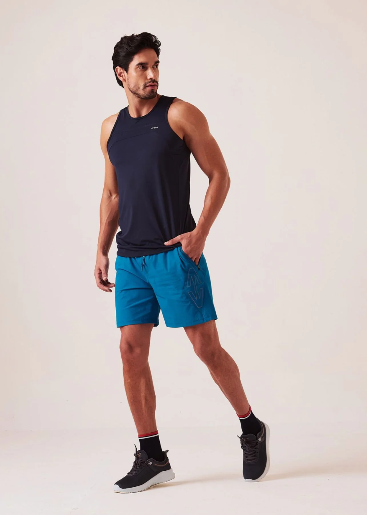 Men Regular Fit Gym Shorts - Teal - Image 5