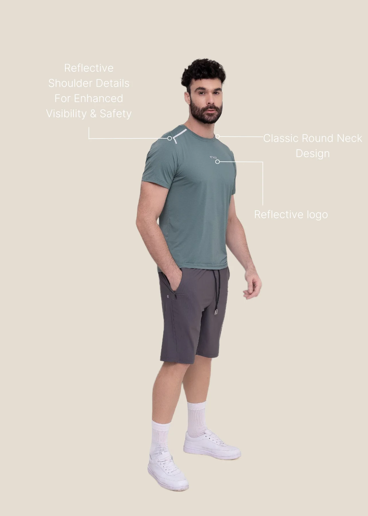 Men Running T Shirt - Hunter Green - Image 3