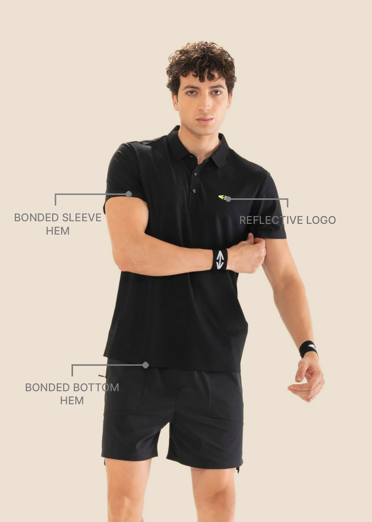 Men Structured Polo - Black - Image 3