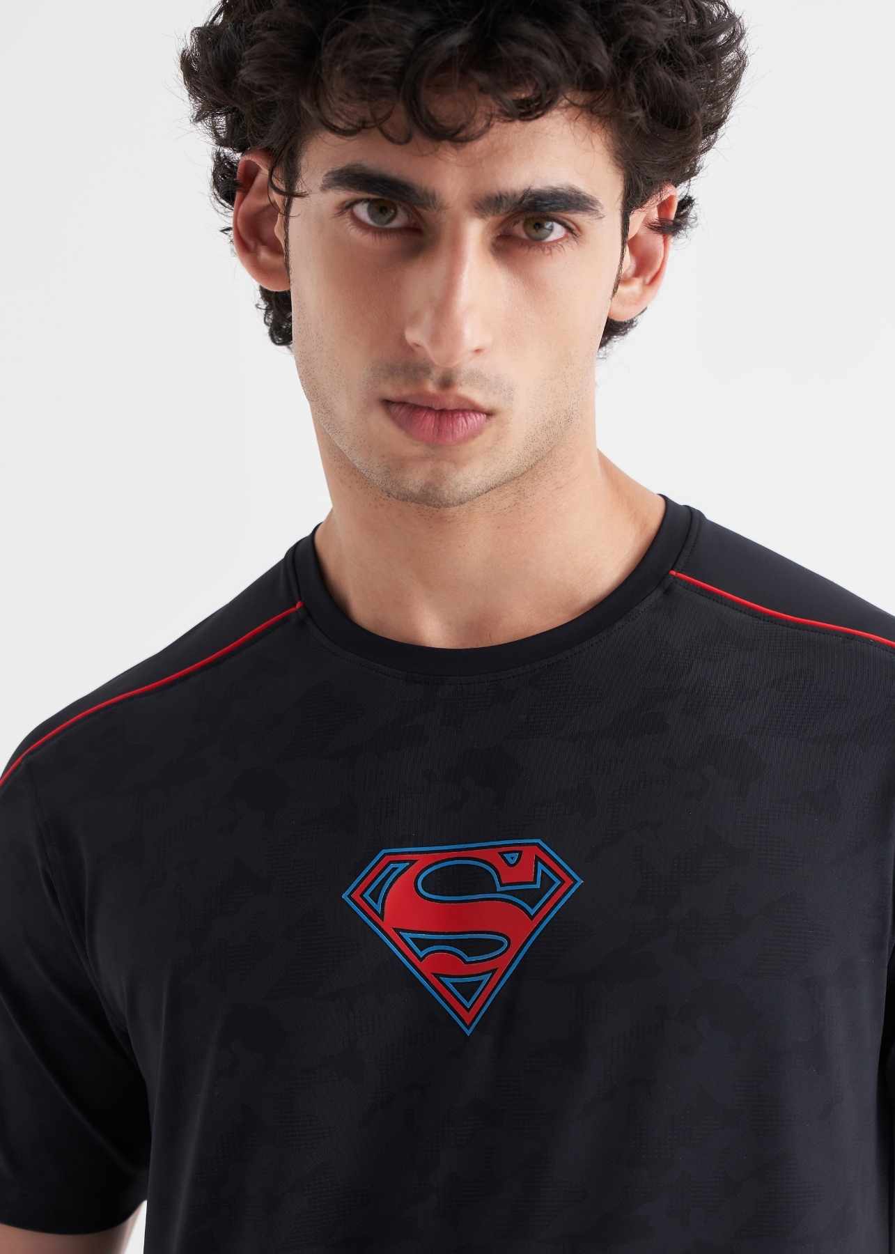 Men Superman Print Tshirt Black - Image 6