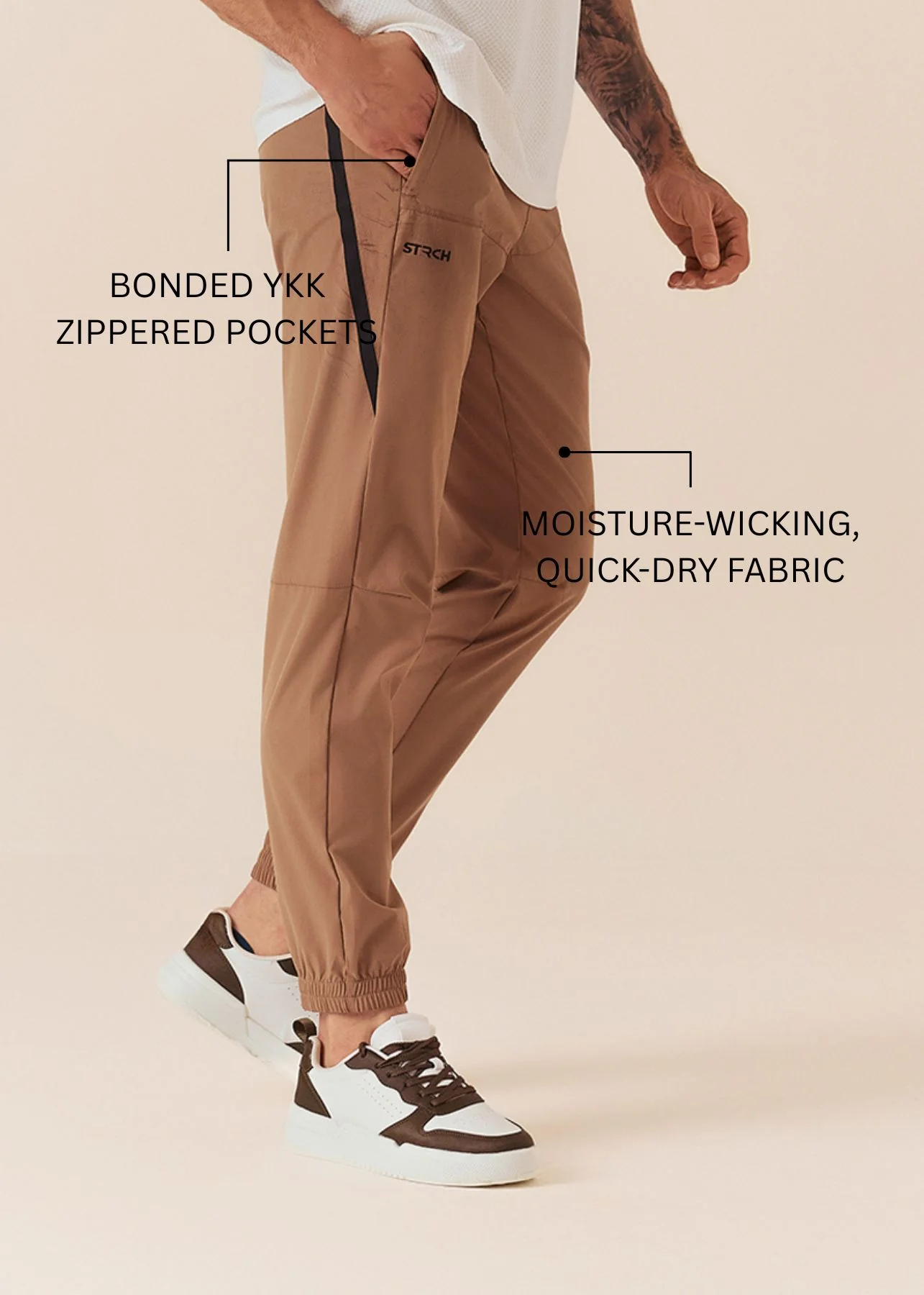 Men Utility Training Joggers - Dessert Sand - Image 3