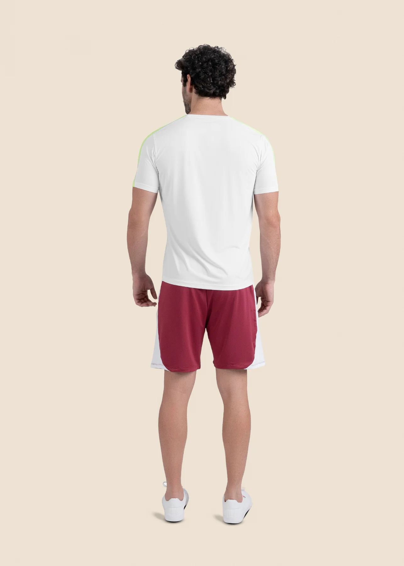 Men Zippered Gym Shorts - Maroon - Image 6