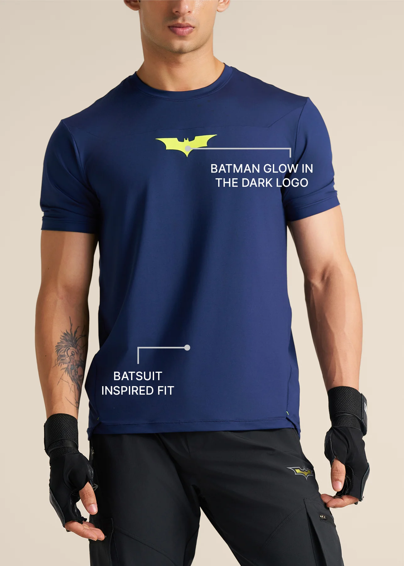 Men Batman Glow in the Dark Training Tee - Navy - Image 3
