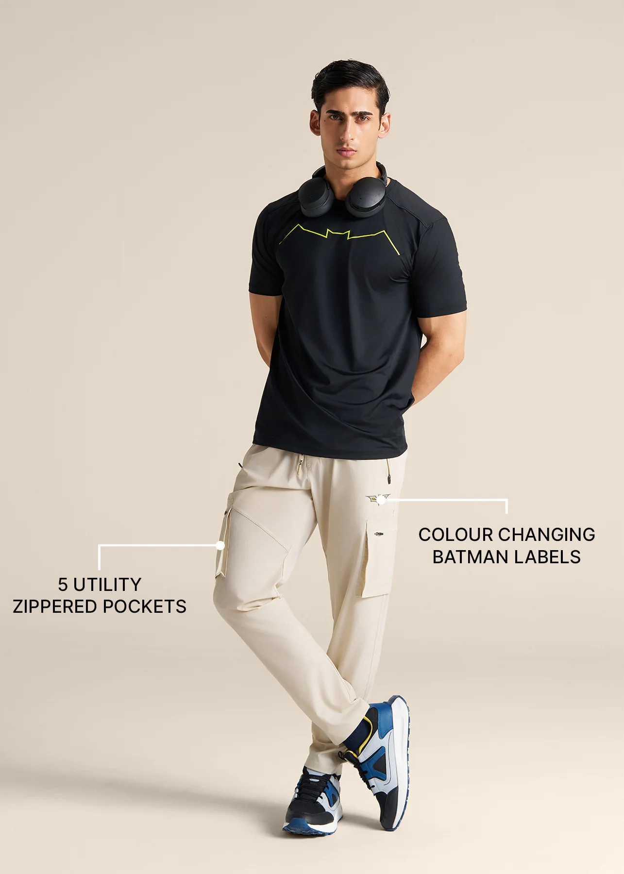 Men Batman Utility Track Pants - Oat Milk - Image 3