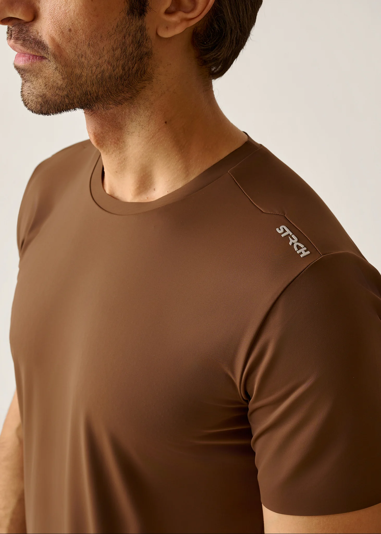 STRCHFLEX Active Core Tee Shirt - Mocha Brown - Image 2