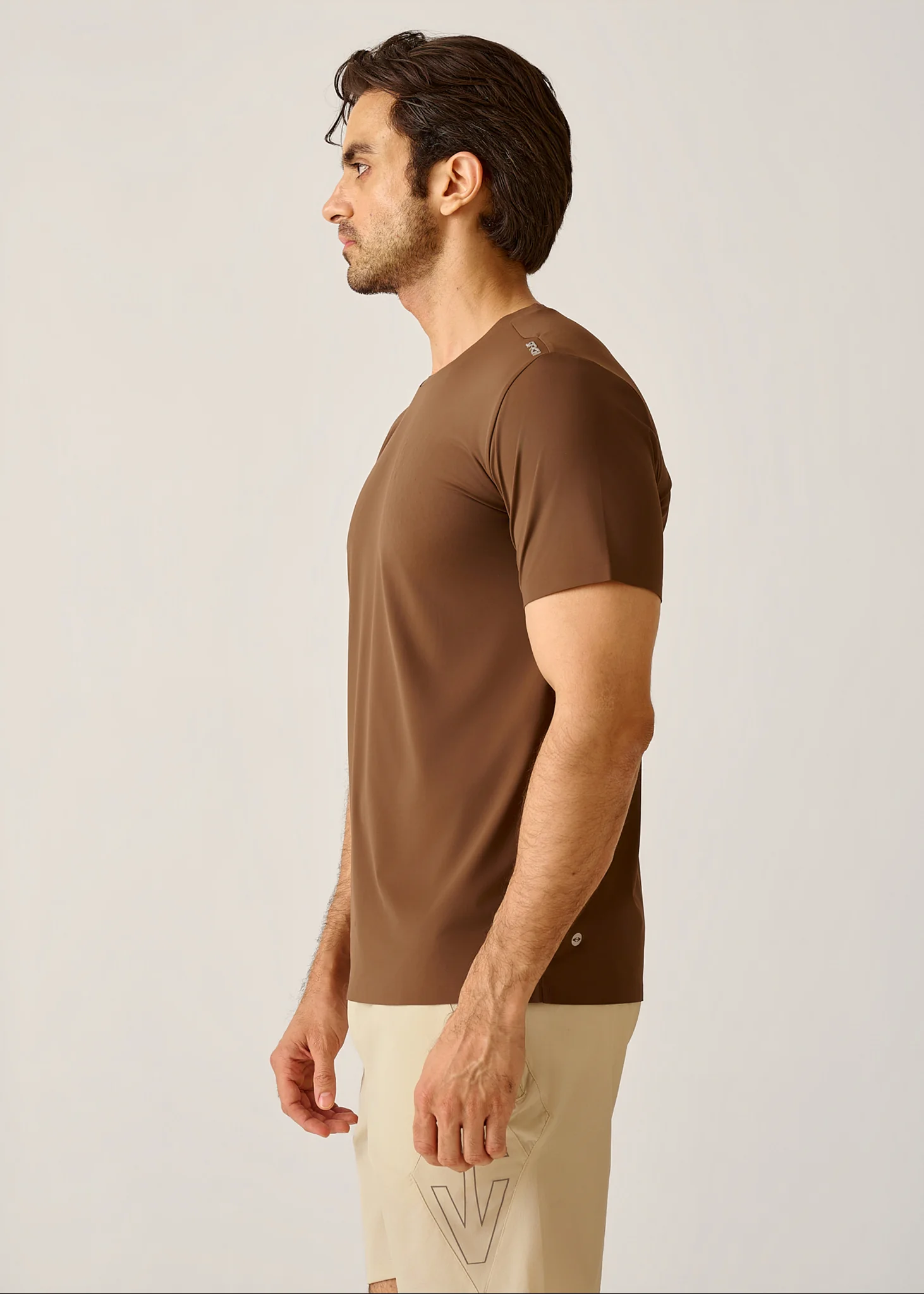 STRCHFLEX Active Core Tee Shirt - Mocha Brown - Image 4