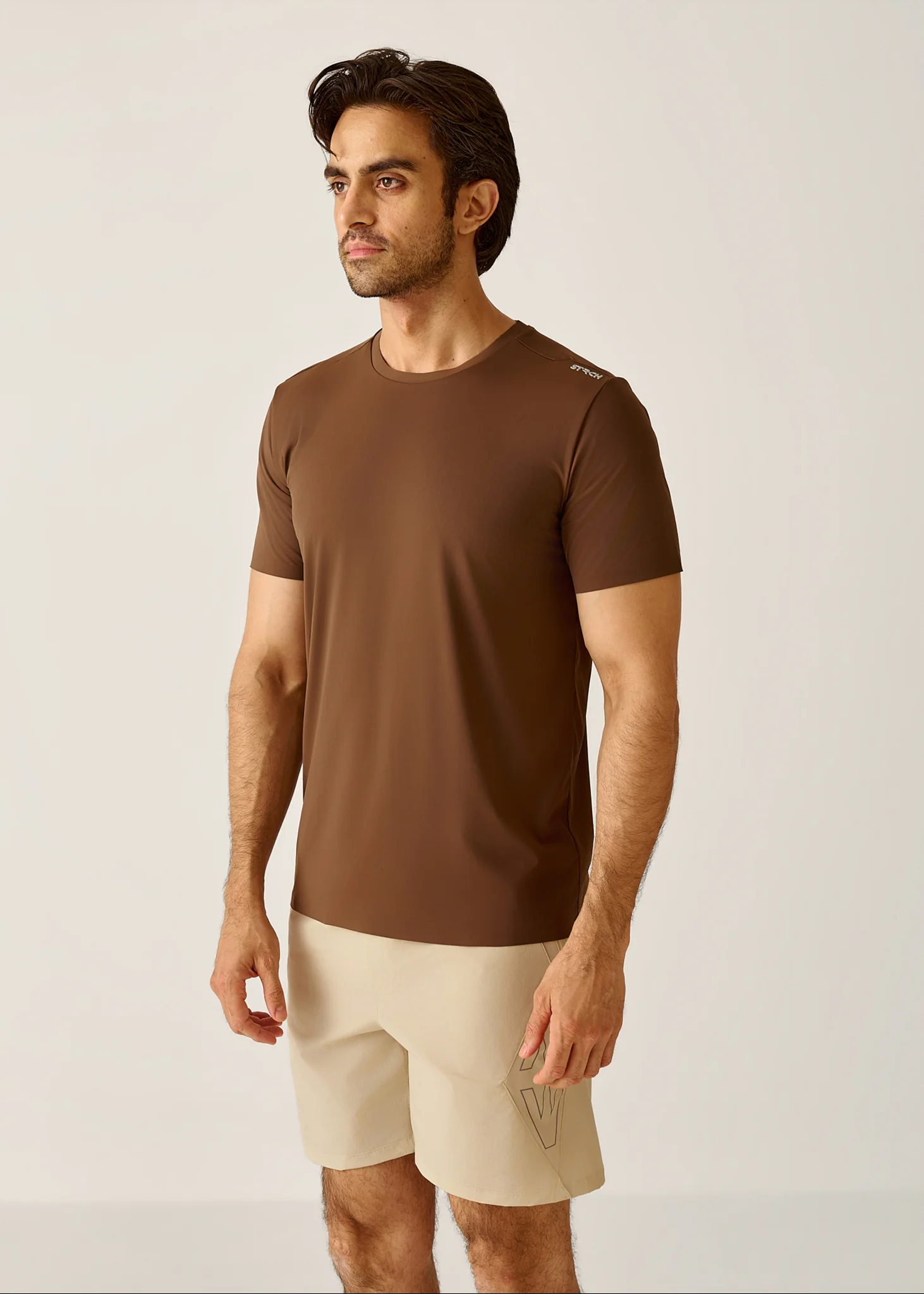 STRCHFLEX Active Core Tee Shirt - Mocha Brown - Image 6