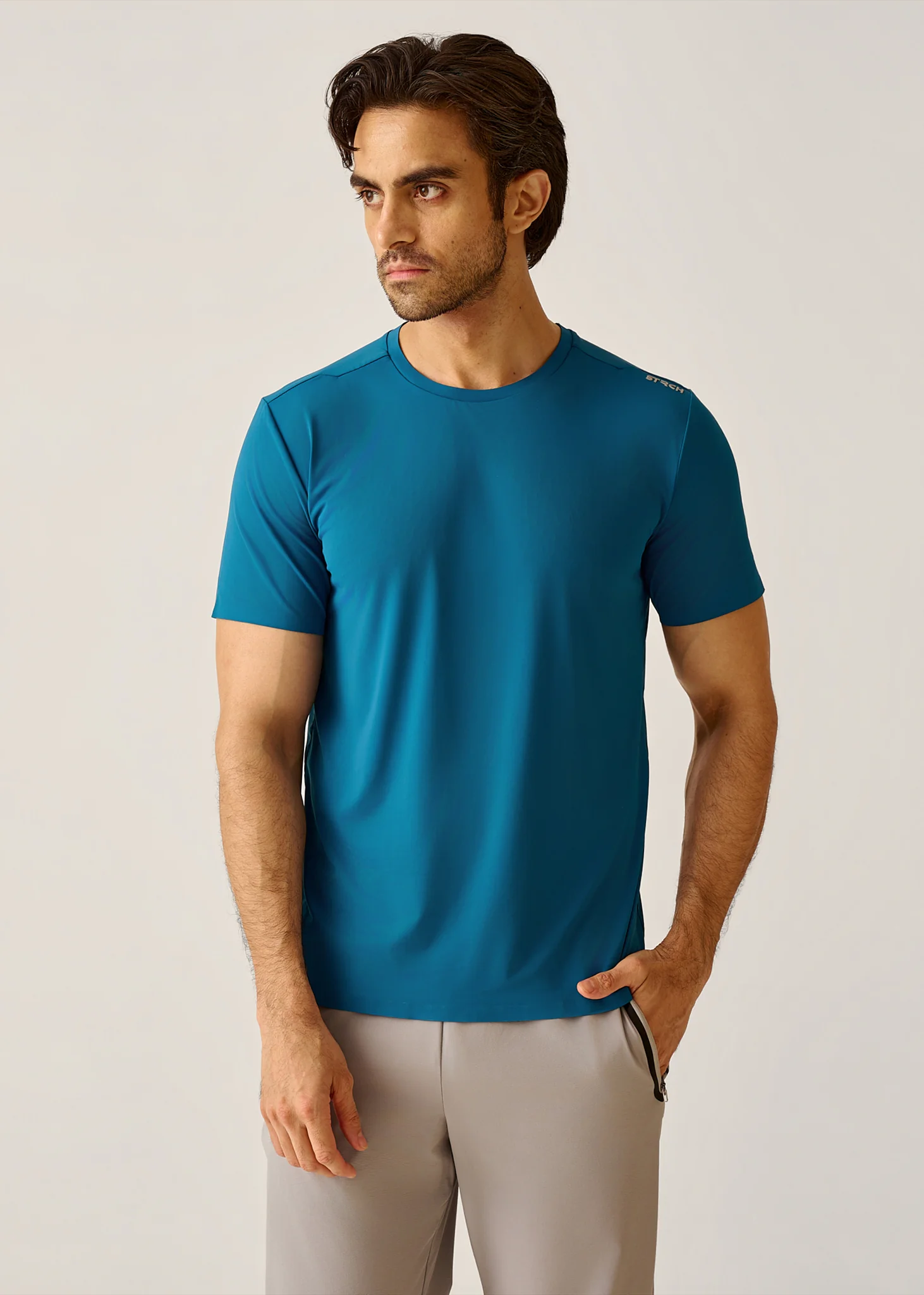 STRCHFLEX Active Core Tee Shirt - Teal Blue - Image 2